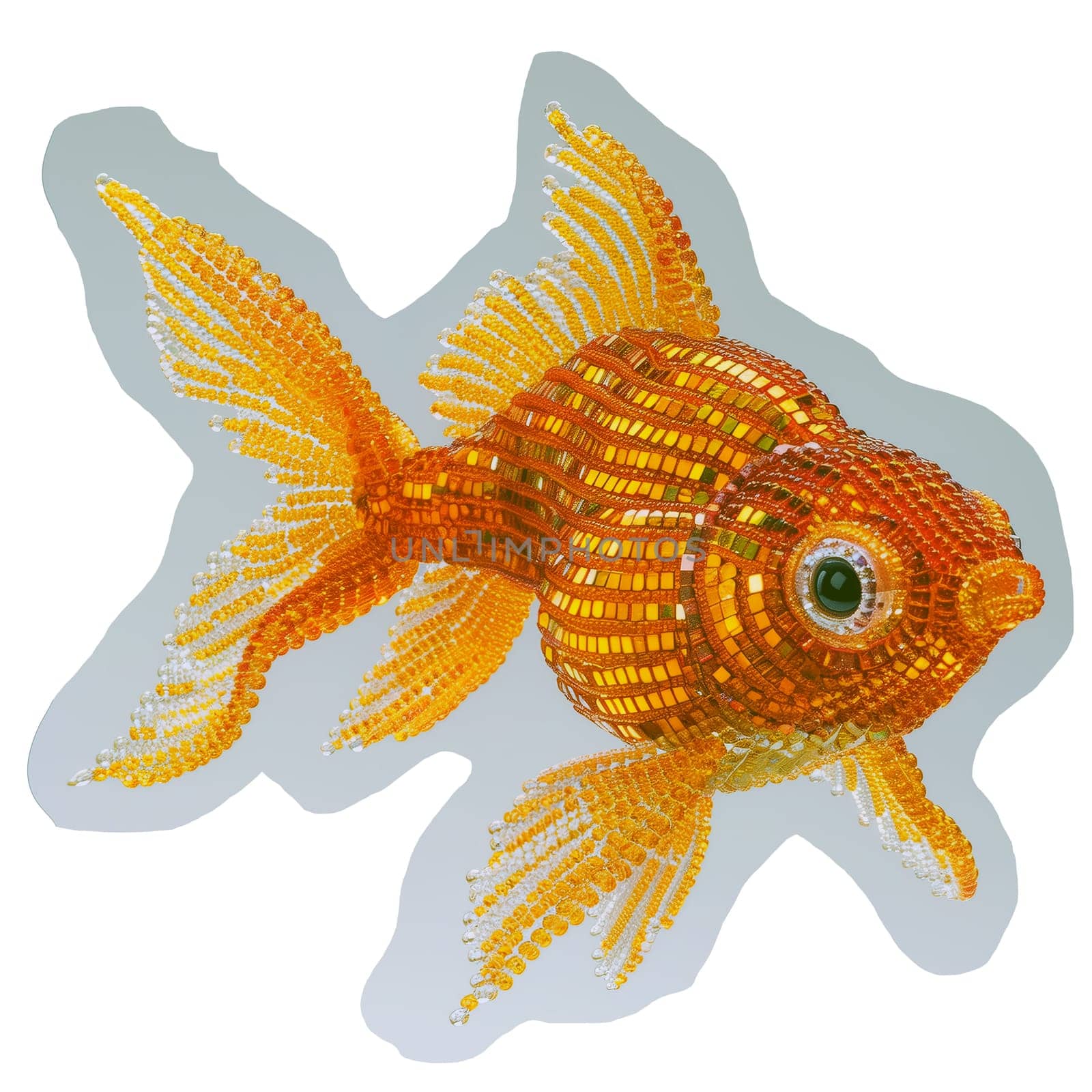 Goldfish with beaded sequins cut out sticker by Dustick