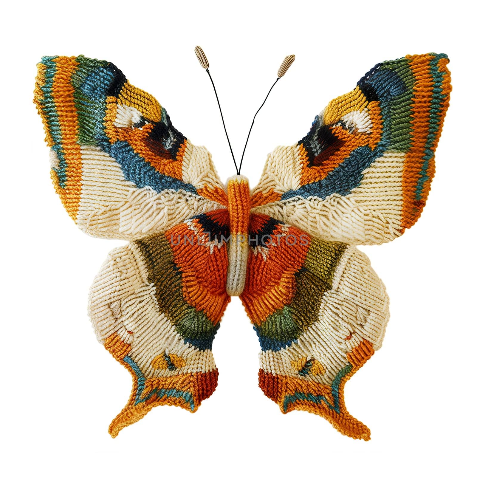 Knitted butterfly with a colorful pattern by Dustick