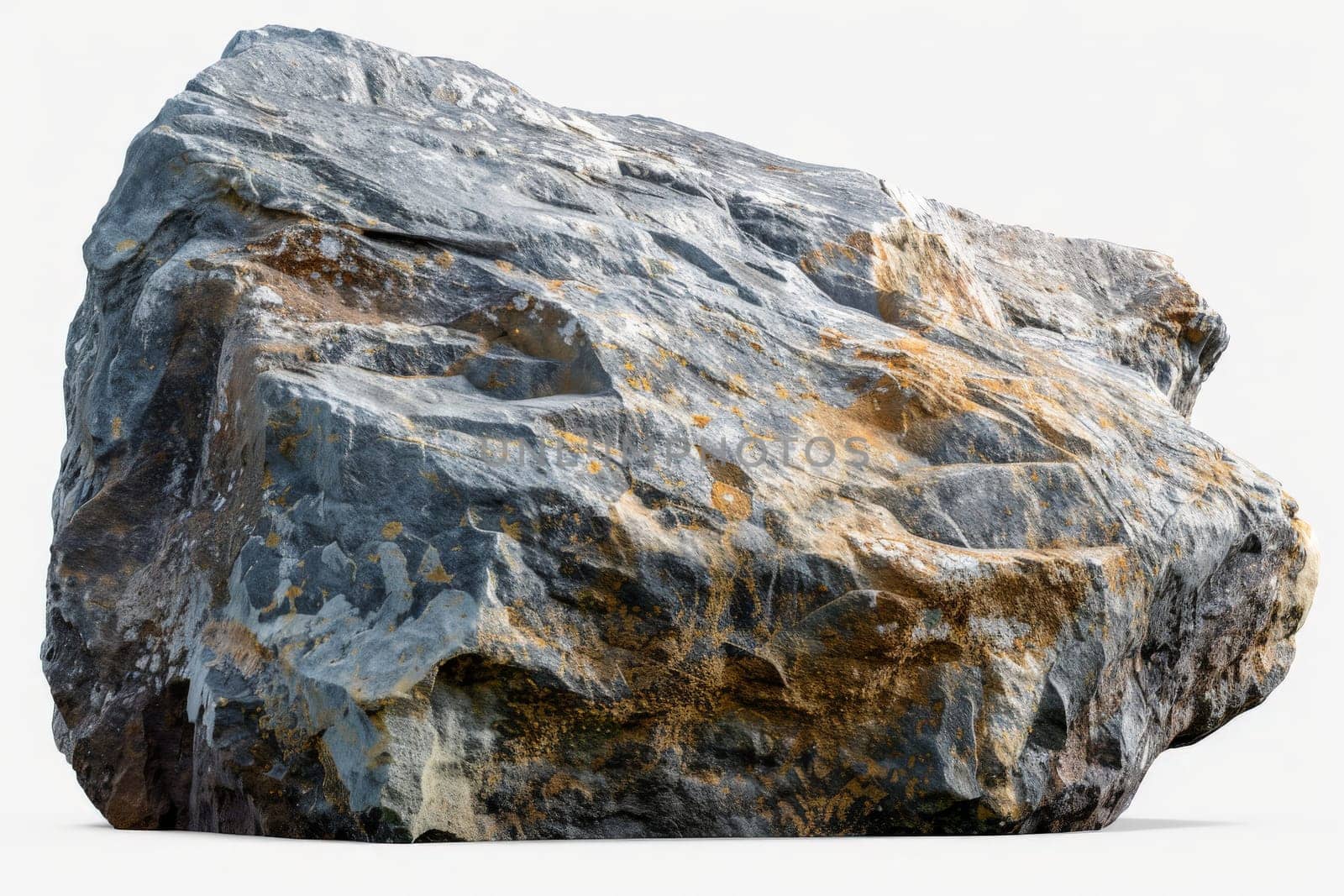 Large rock stones isolated on a transparent background, Generative Ai.