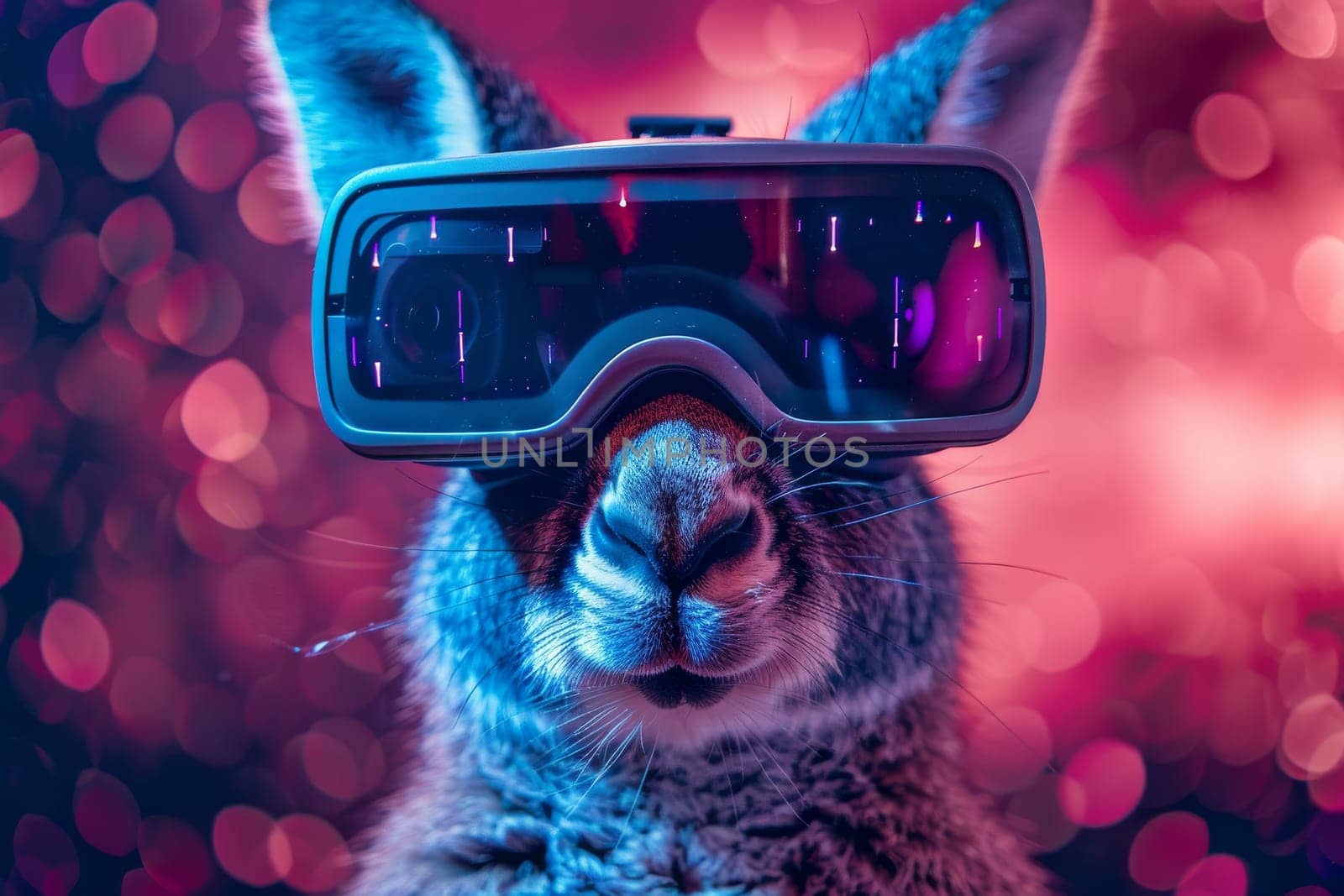 A kangaroo wearing virtual reality goggles by itchaznong