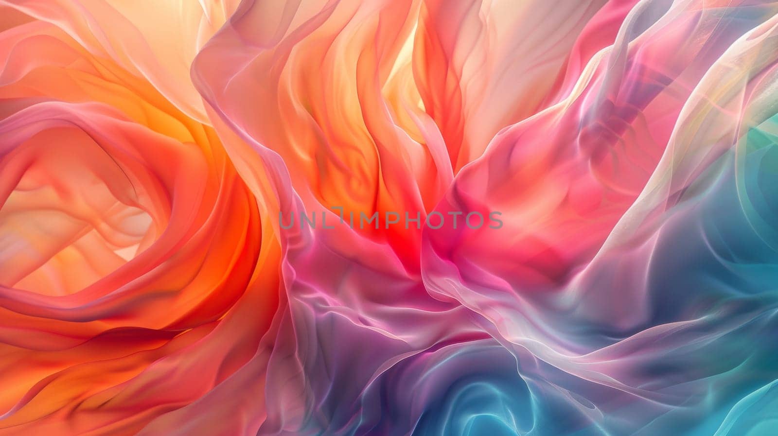 A close up of a colorful abstract painting with swirls and waves
