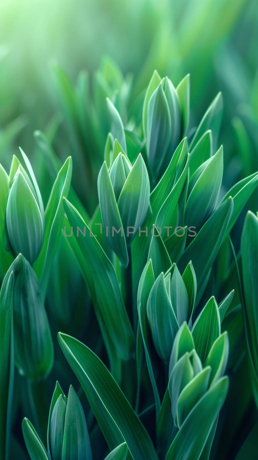 A close up of a bunch of green plants with some flowers, AI by starush
