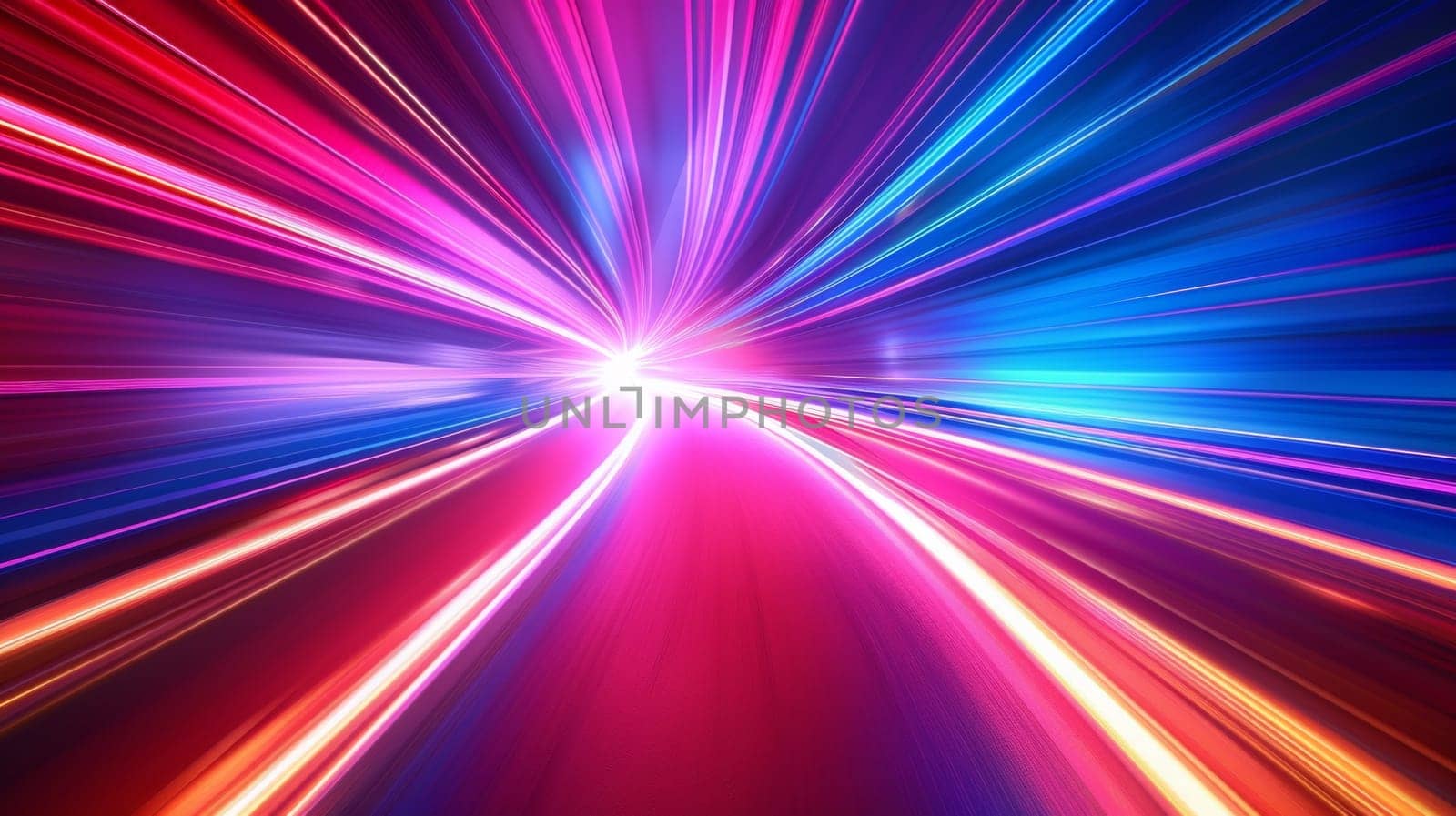 A colorful abstract background with a bright light trail, AI by starush