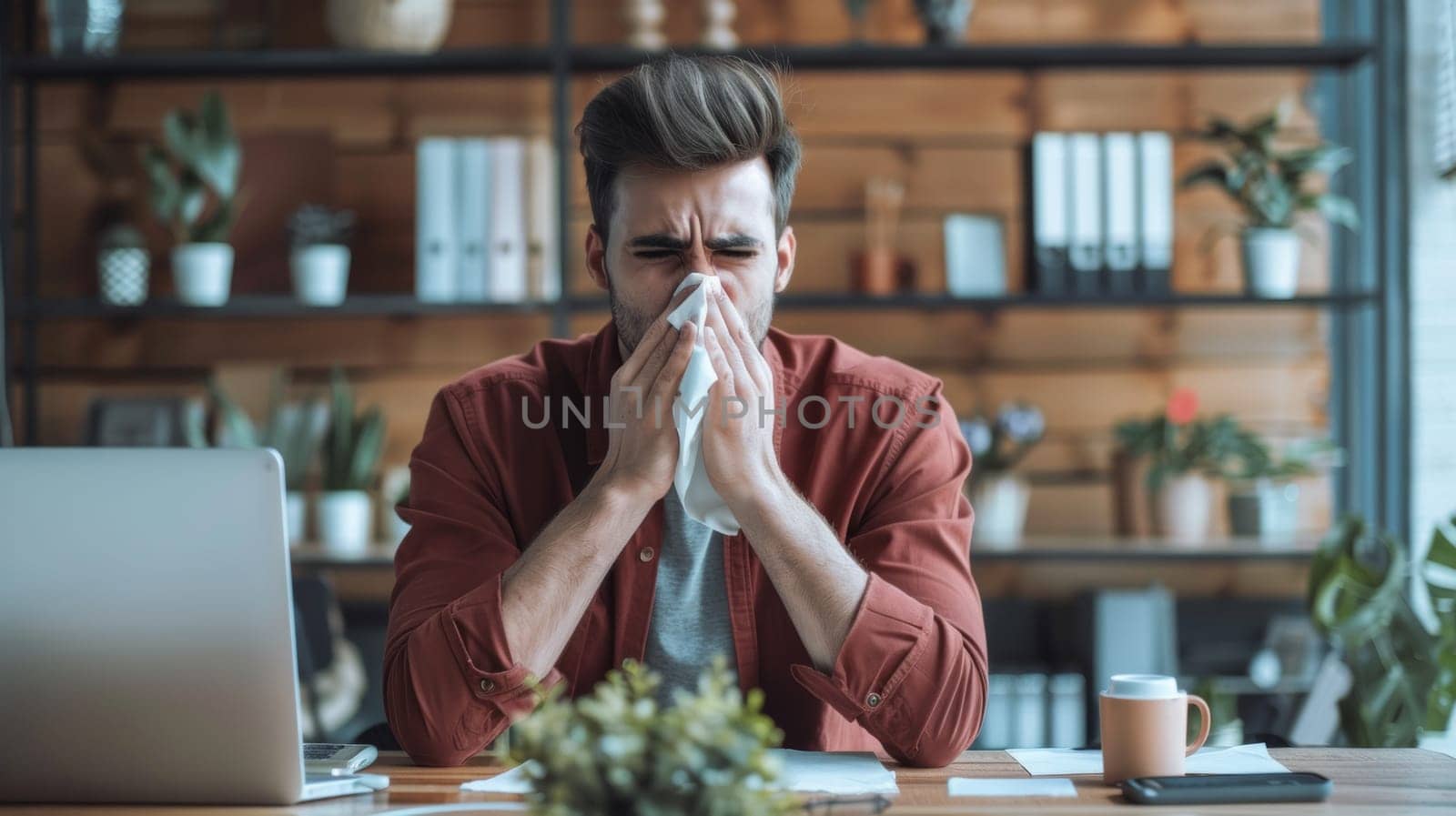 A man sitting at a desk with his hands in front of him