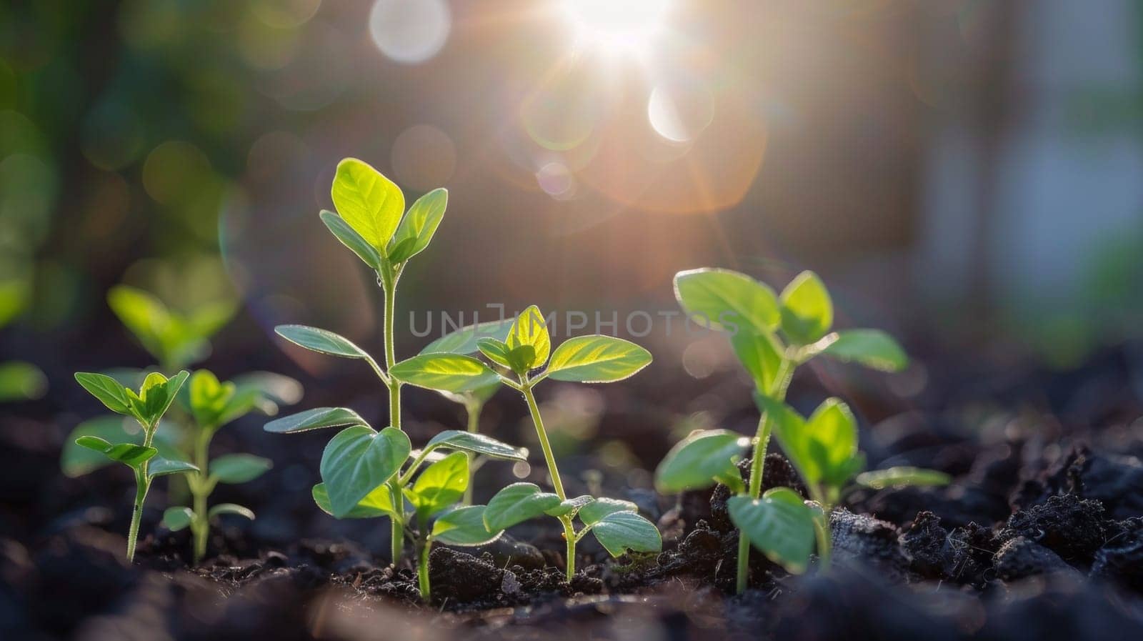 A close up of a small plant growing in the ground, AI by starush