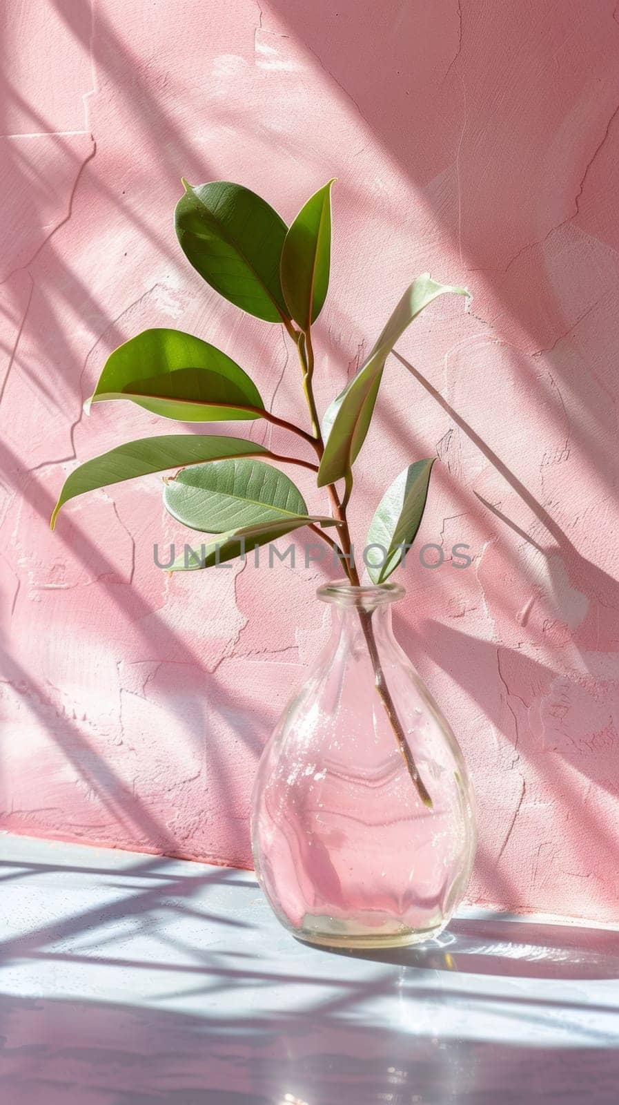 A small vase with a plant in it on the wall