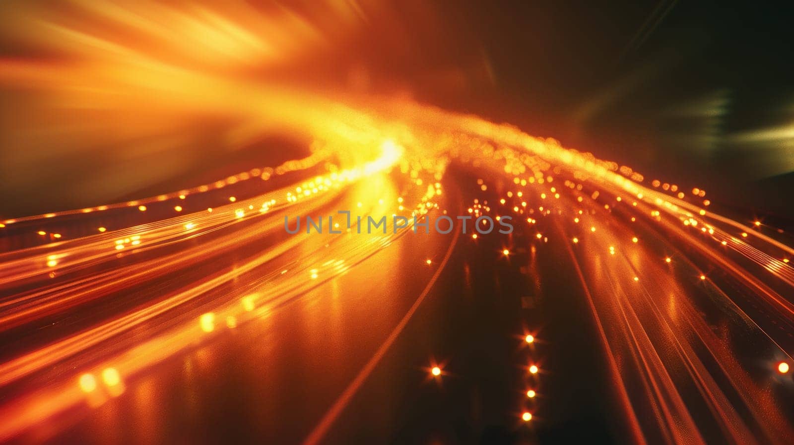 A blurry picture of a highway with lights on it