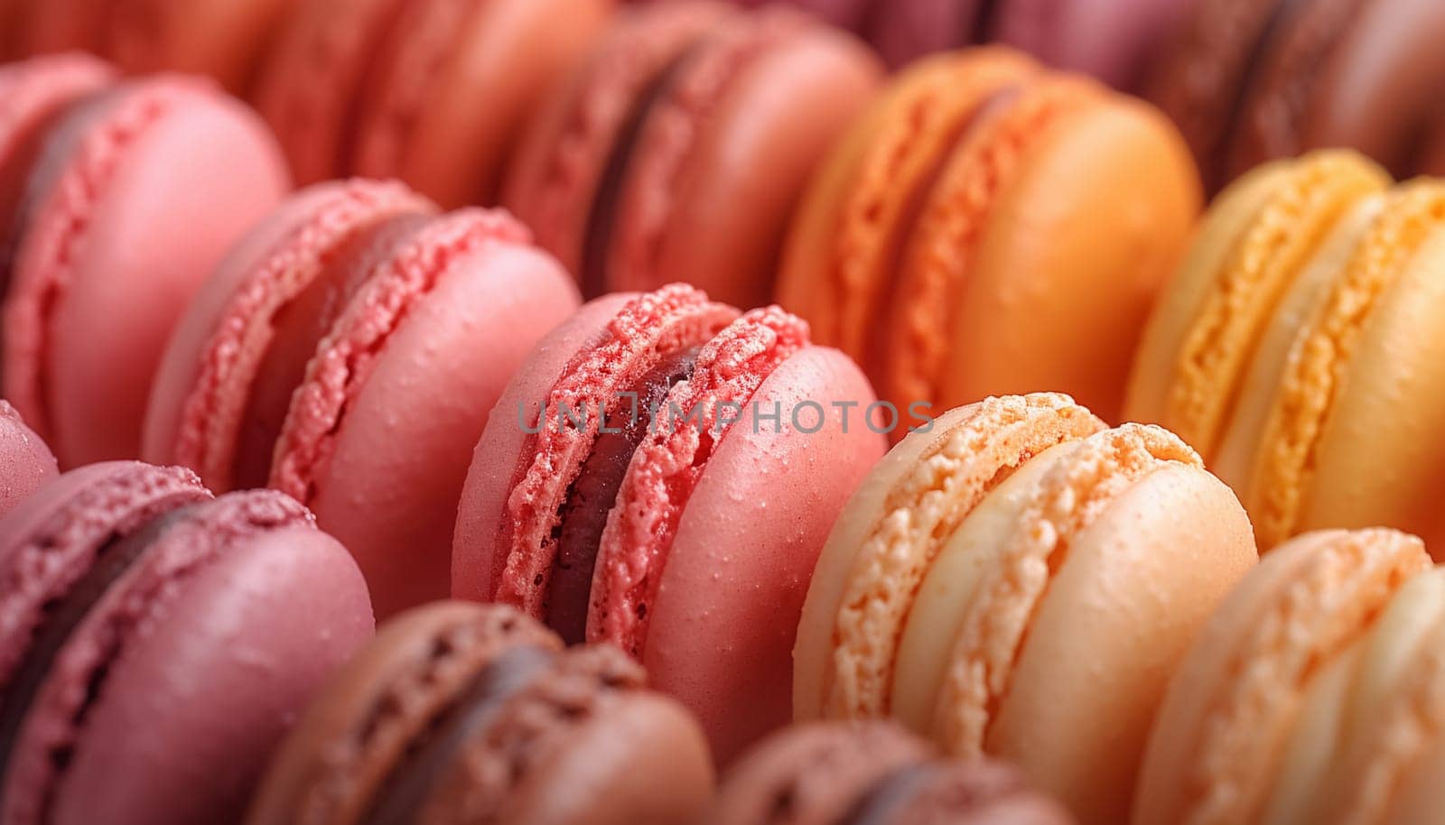 Close-up of multicolored macaroon. High quality photo