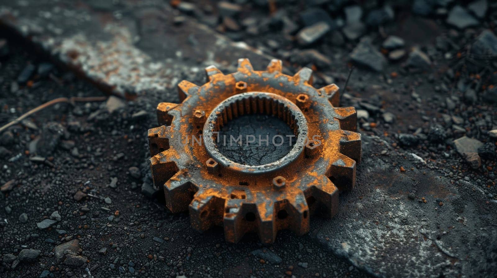 small rust gear wheel on the ground, Rusty Gears by nijieimu