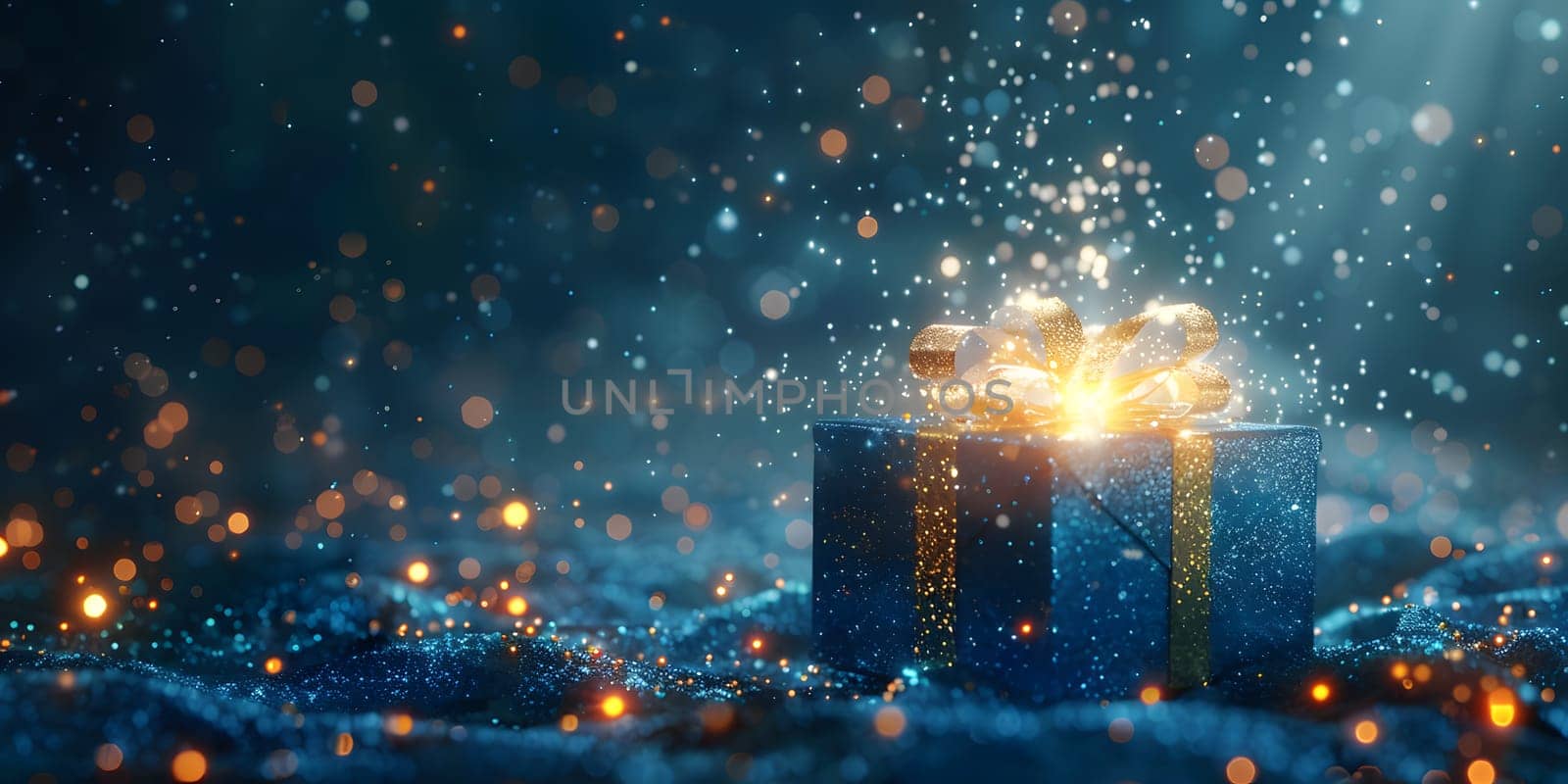 sparkling Christmas presents on a black background by Andelov13