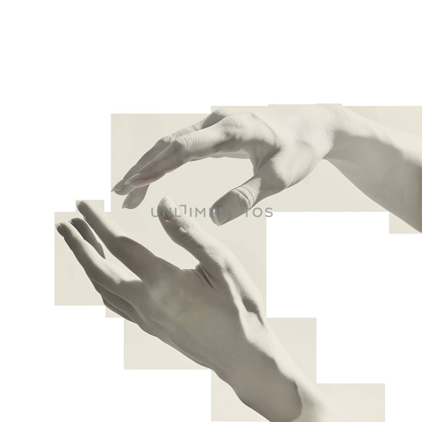 Mans hands black and white isolated element by Dustick