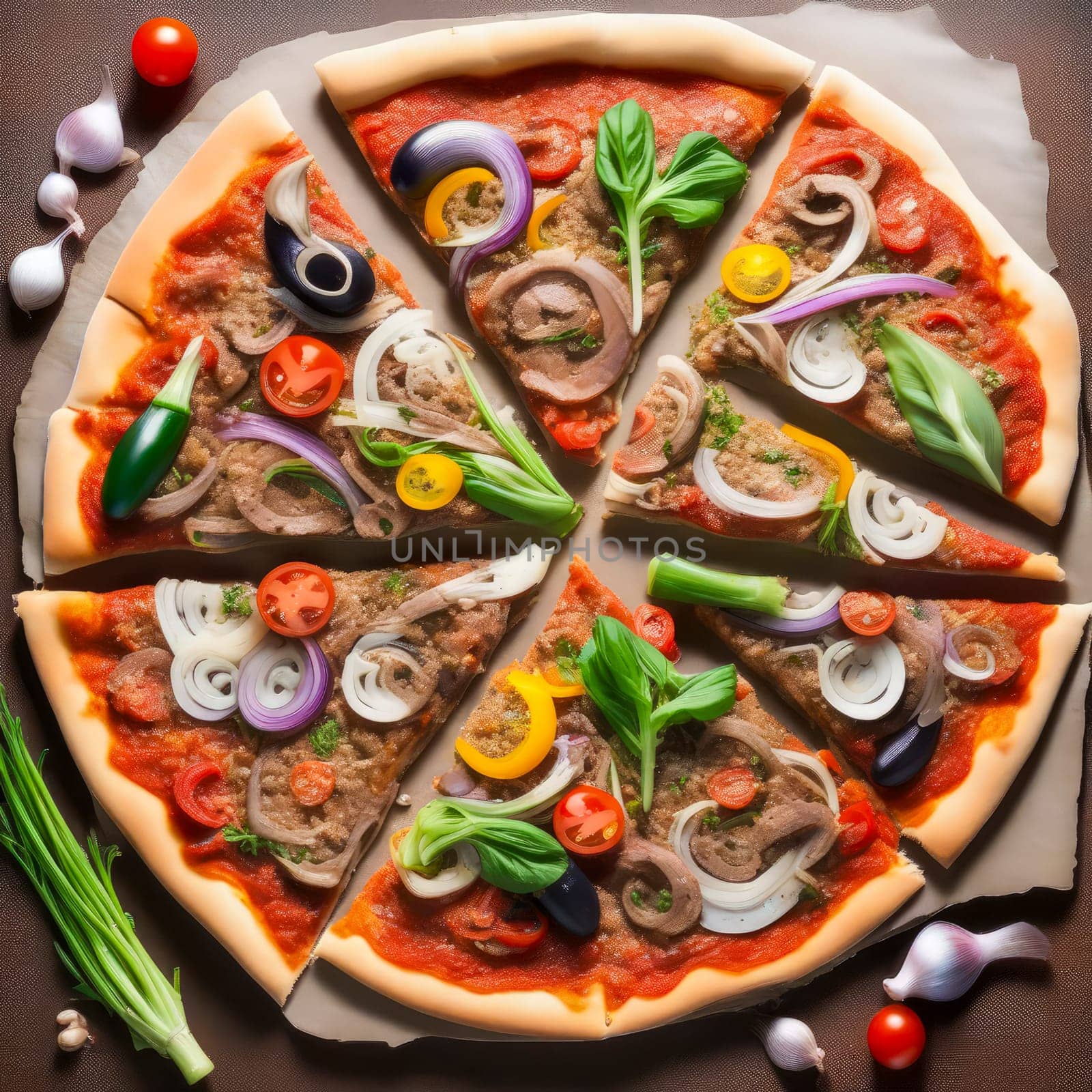 beautiful delicious pizza close-up. generate ai quality