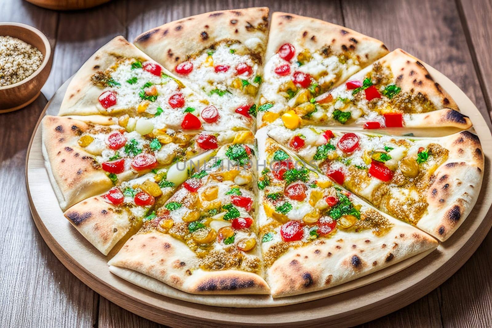 beautiful delicious pizza close-up. generate ai by roman112007