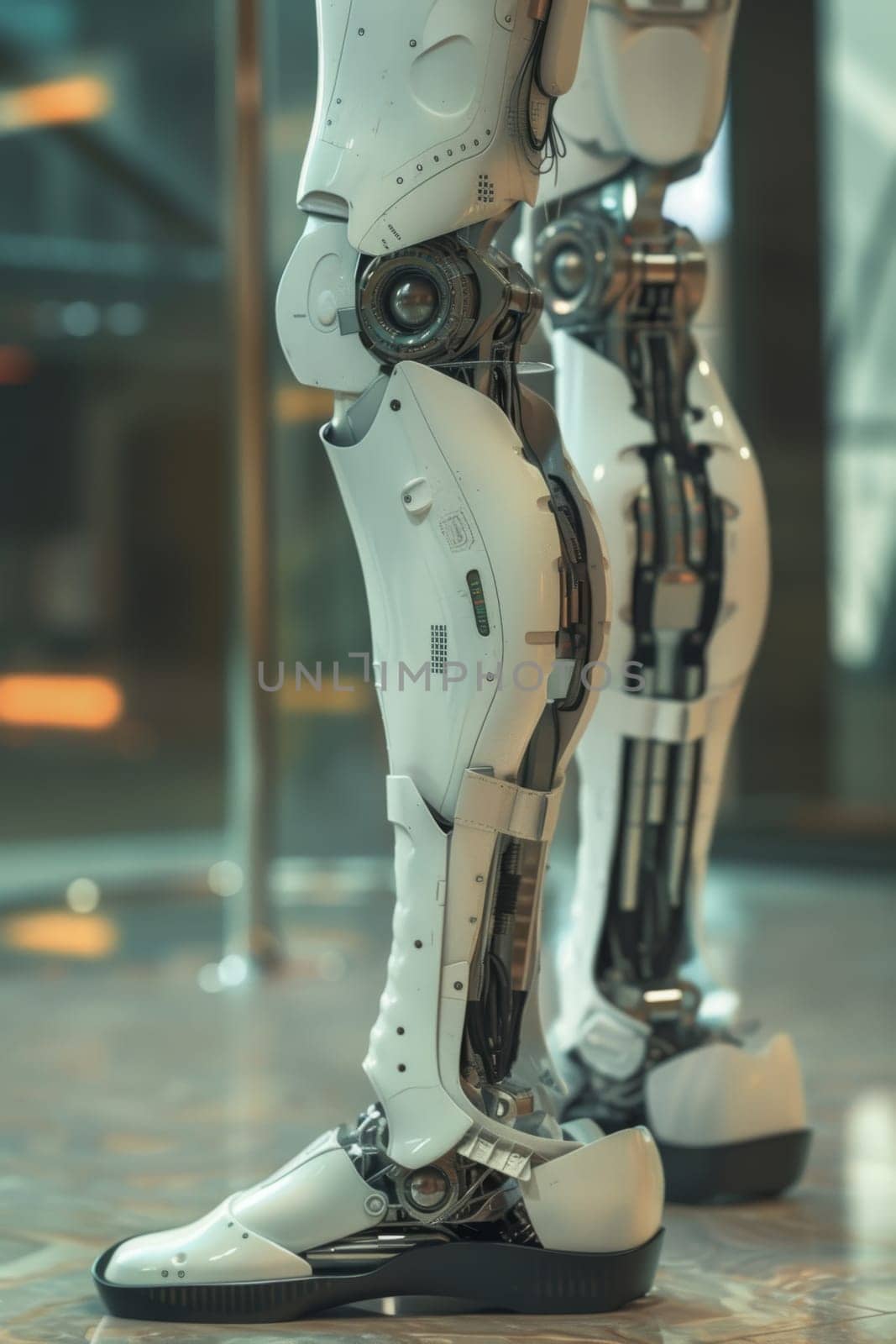 The robot's leg. The concept of robotics.
