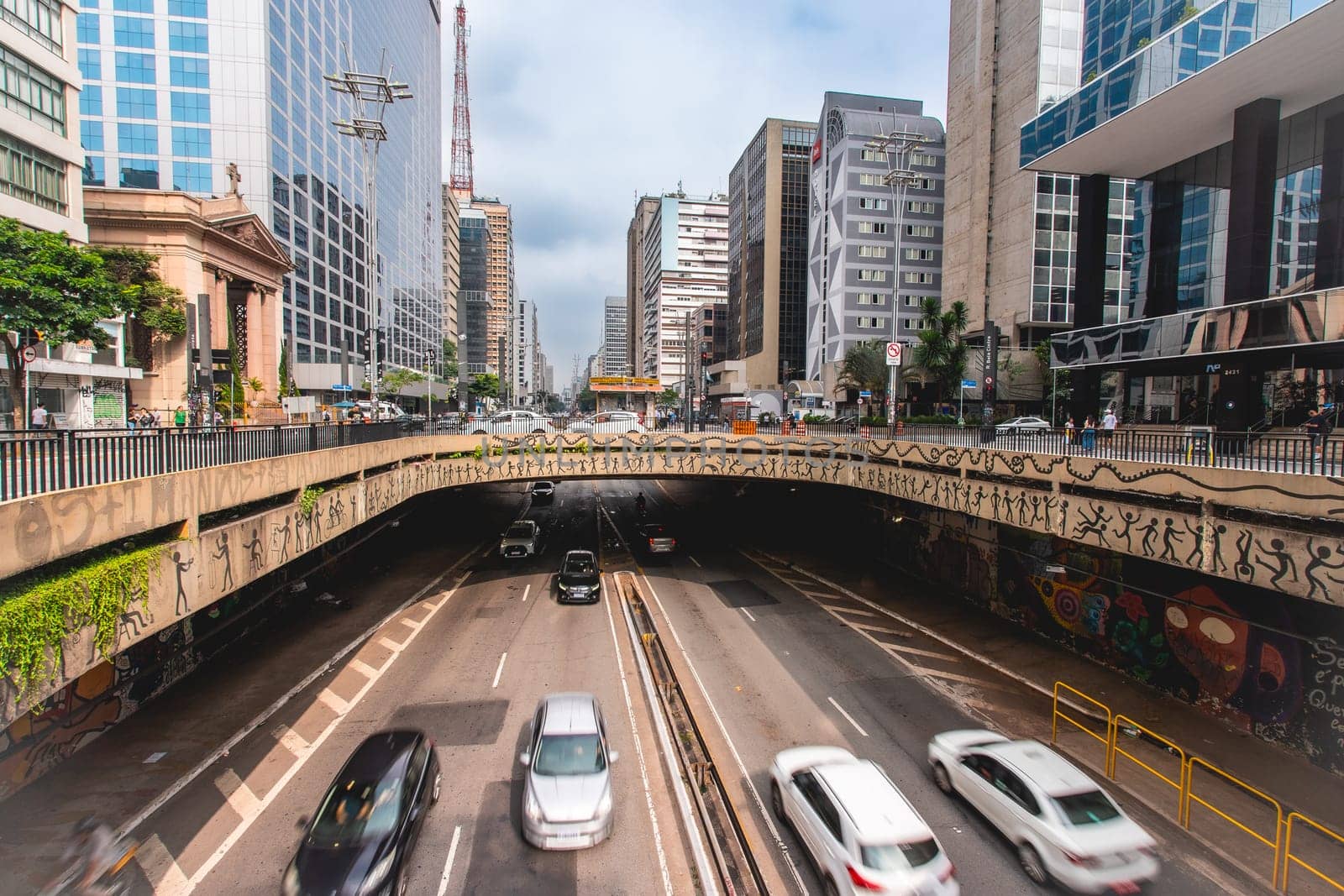 Traffic at Paulista Avenue, São Paulo, Brazil. March 12 2024.