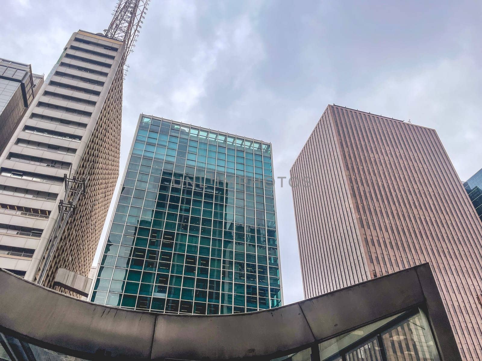 Close up modern buildings at Paulista Avenue, Sao Paulo  Brazil.