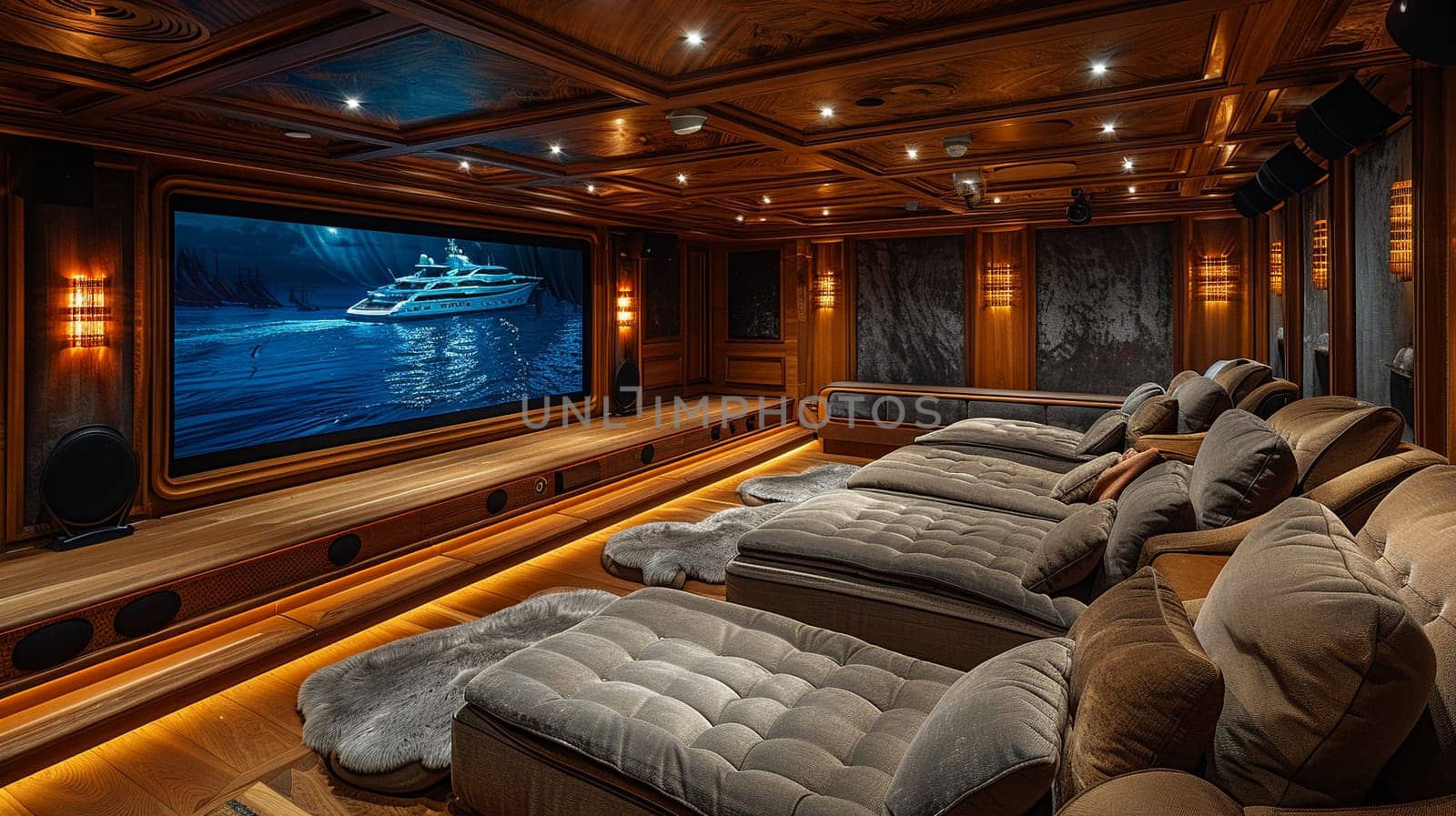 Luxurious home theater with plush seating and state-of-the-art sound systemup32K HD