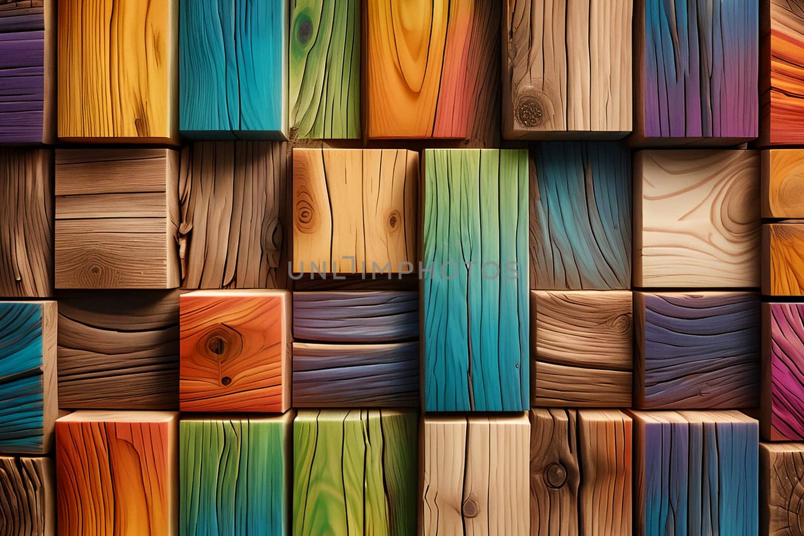 abstract background from pieces of old wood. AI generated image.