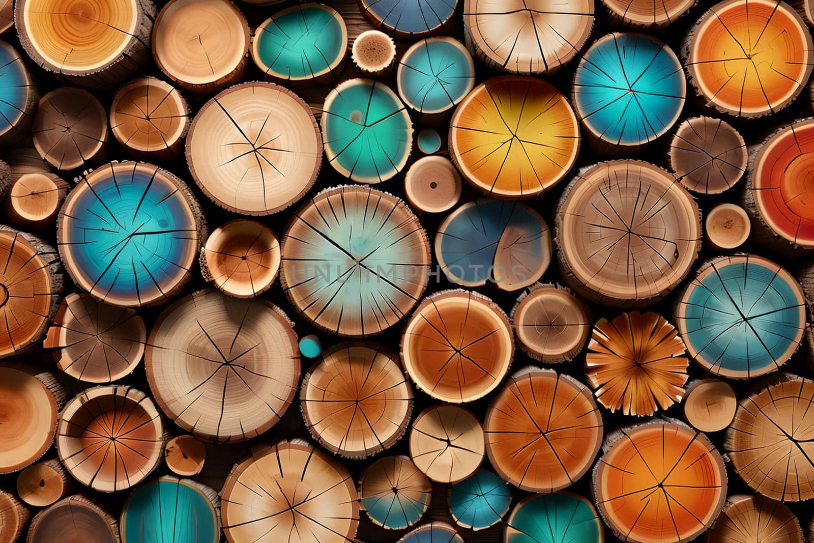 abstract background from pieces of old wood. AI generated image.