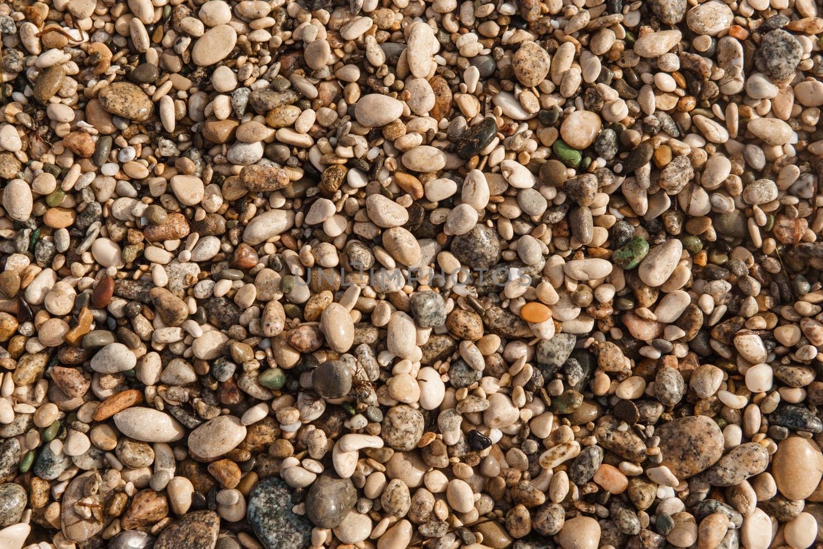 Pebbles on the seashore, close-up. Natural background. by Annu1tochka