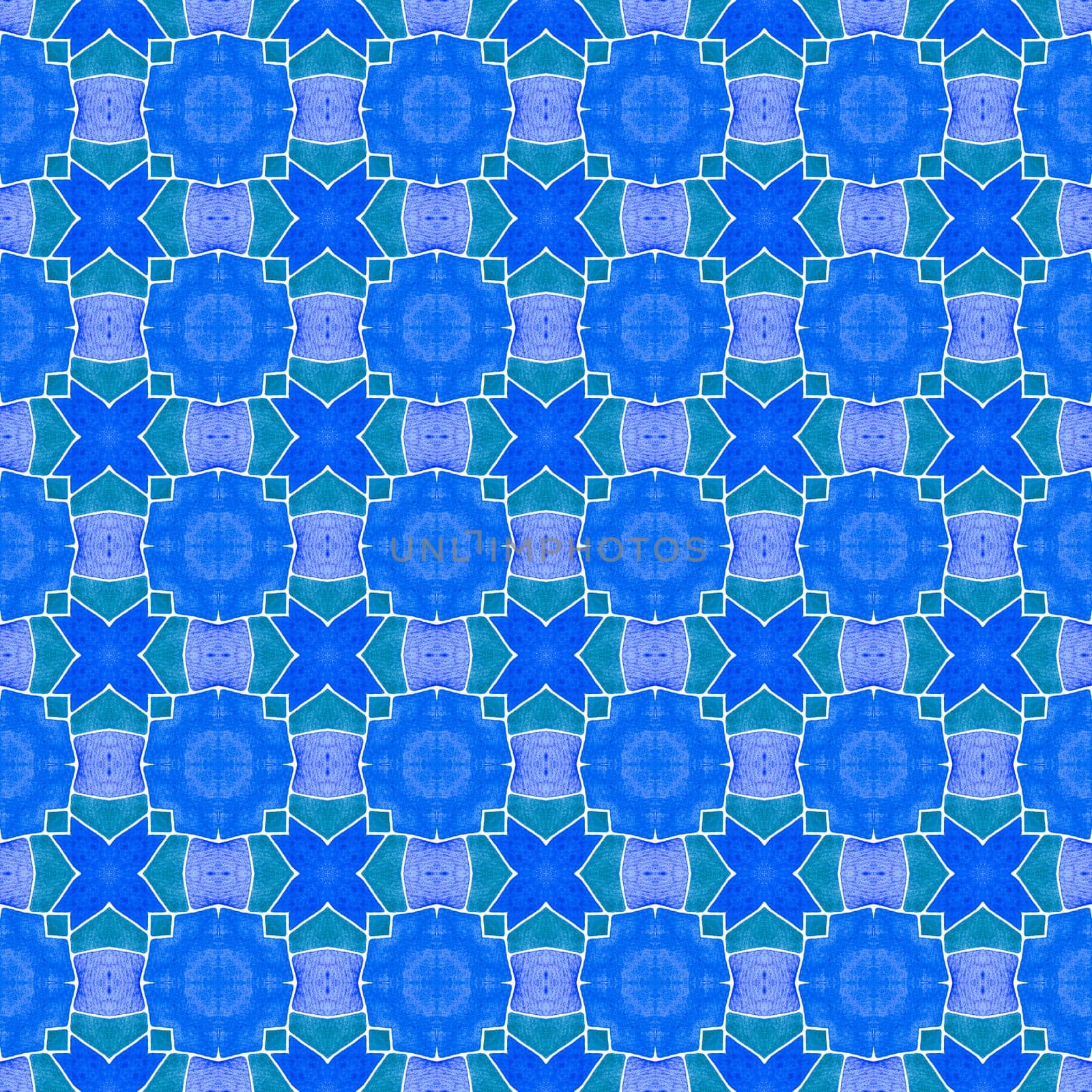 Trendy organic green border. Blue glamorous boho chic summer design. Organic tile. Textile ready eminent print, swimwear fabric, wallpaper, wrapping.