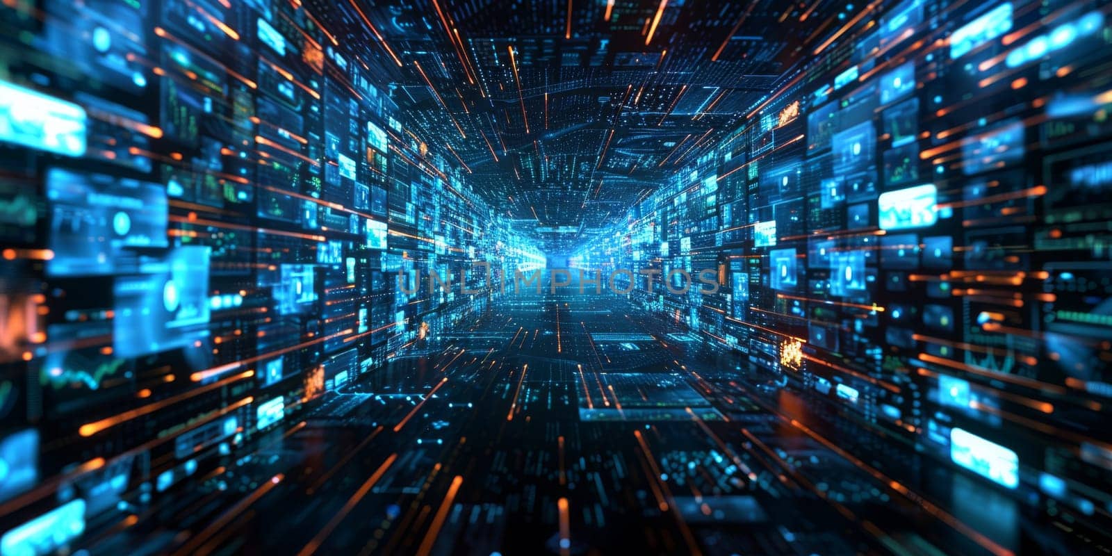 Abstract futuristic technology big data transfer or connecting by itchaznong