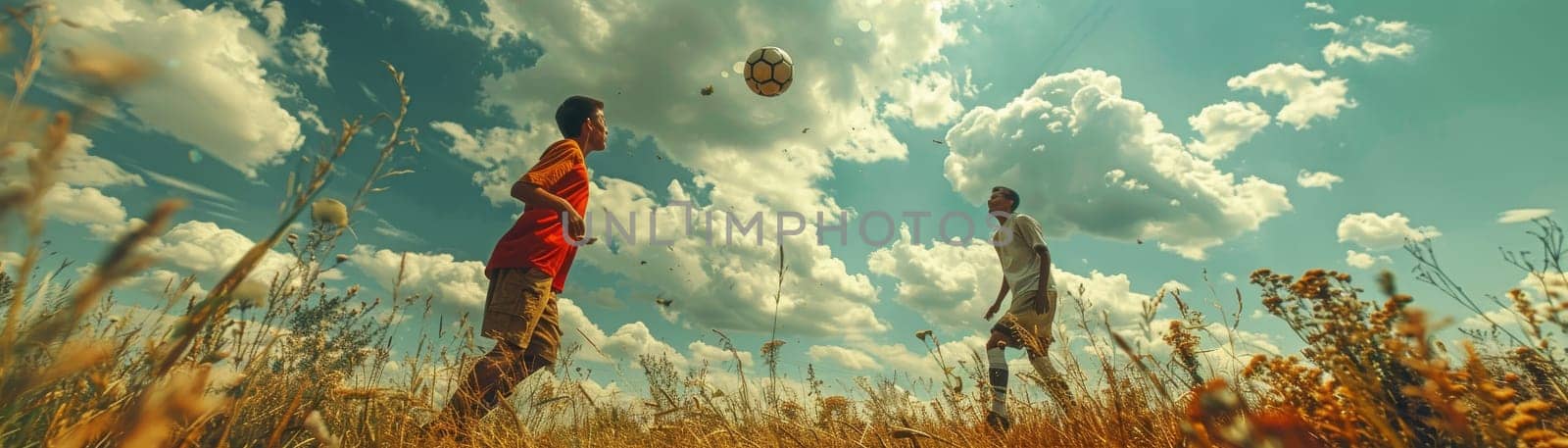 Two soccer players are playing a game of soccer in a field by itchaznong