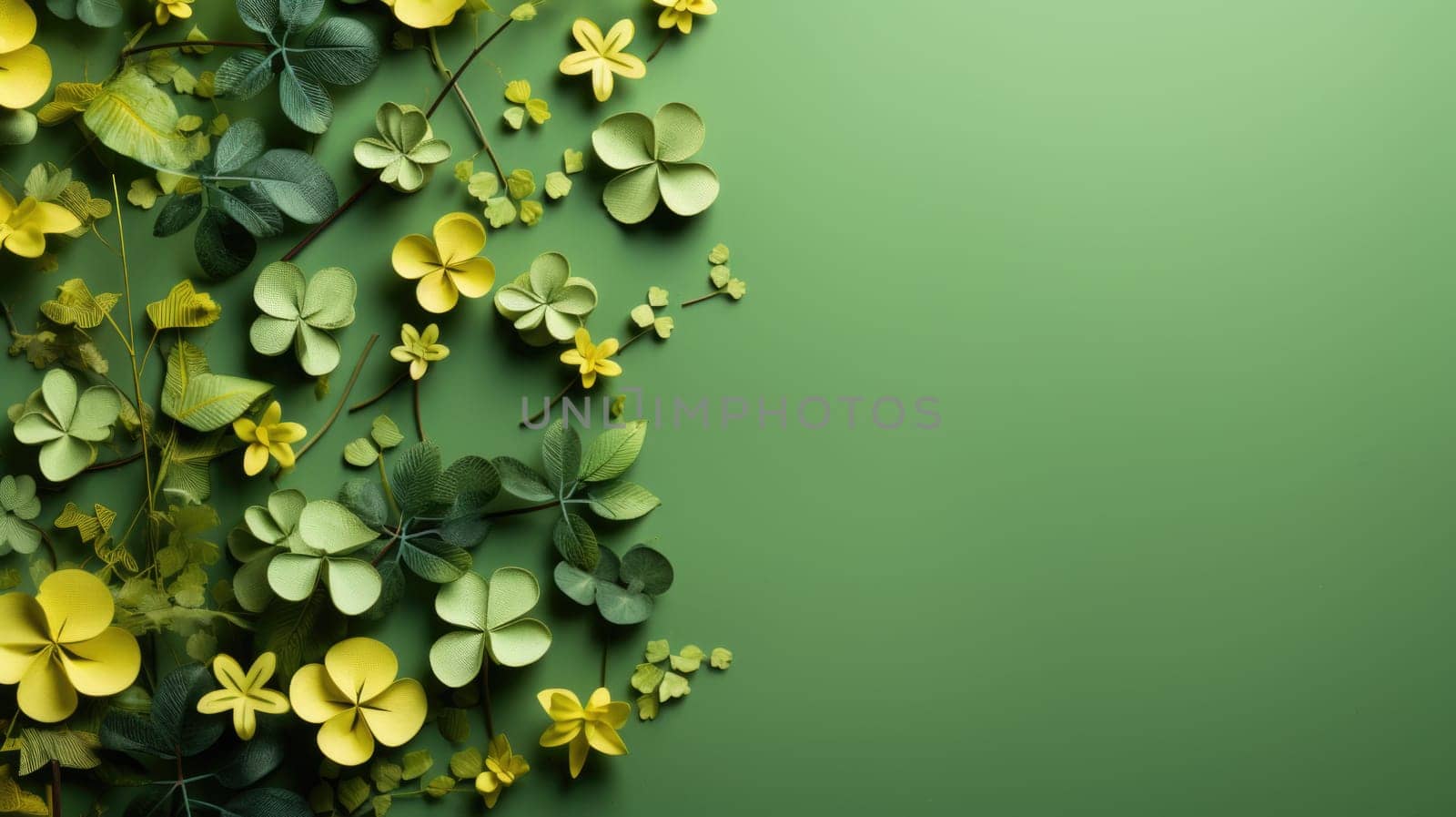 A wall covered in lush greenery is brightened by beautiful yellow flowers in full bloom.