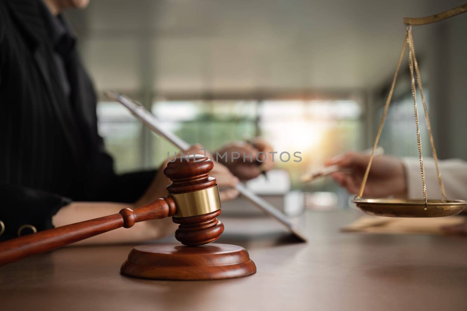 Legal concepts and lawyers Judge's hammer in the courtroom of the court for criminal judgments and judgments of the magistrate's court with justice in criminal judgments..