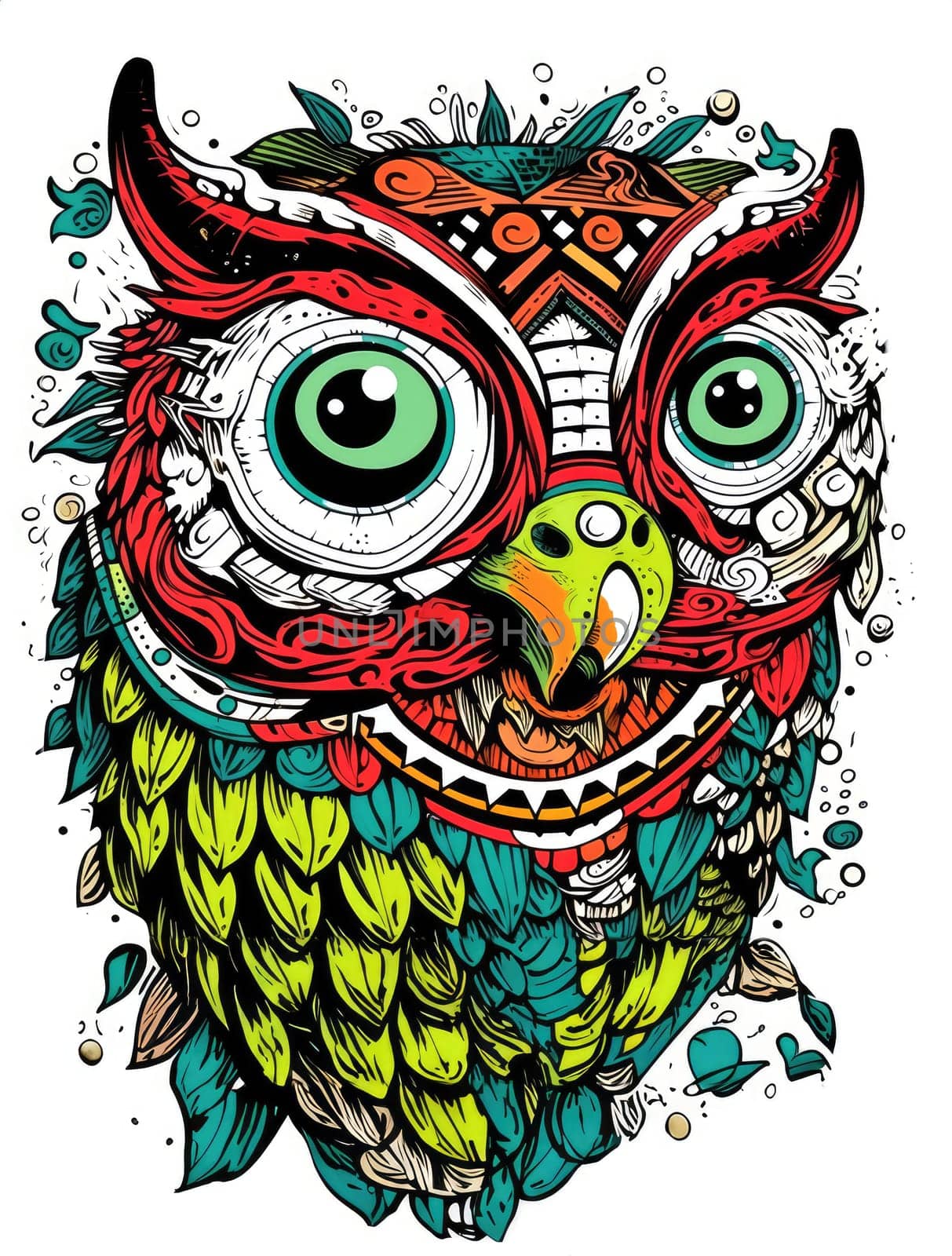 Abstract decorative owl portrait. by palinchak