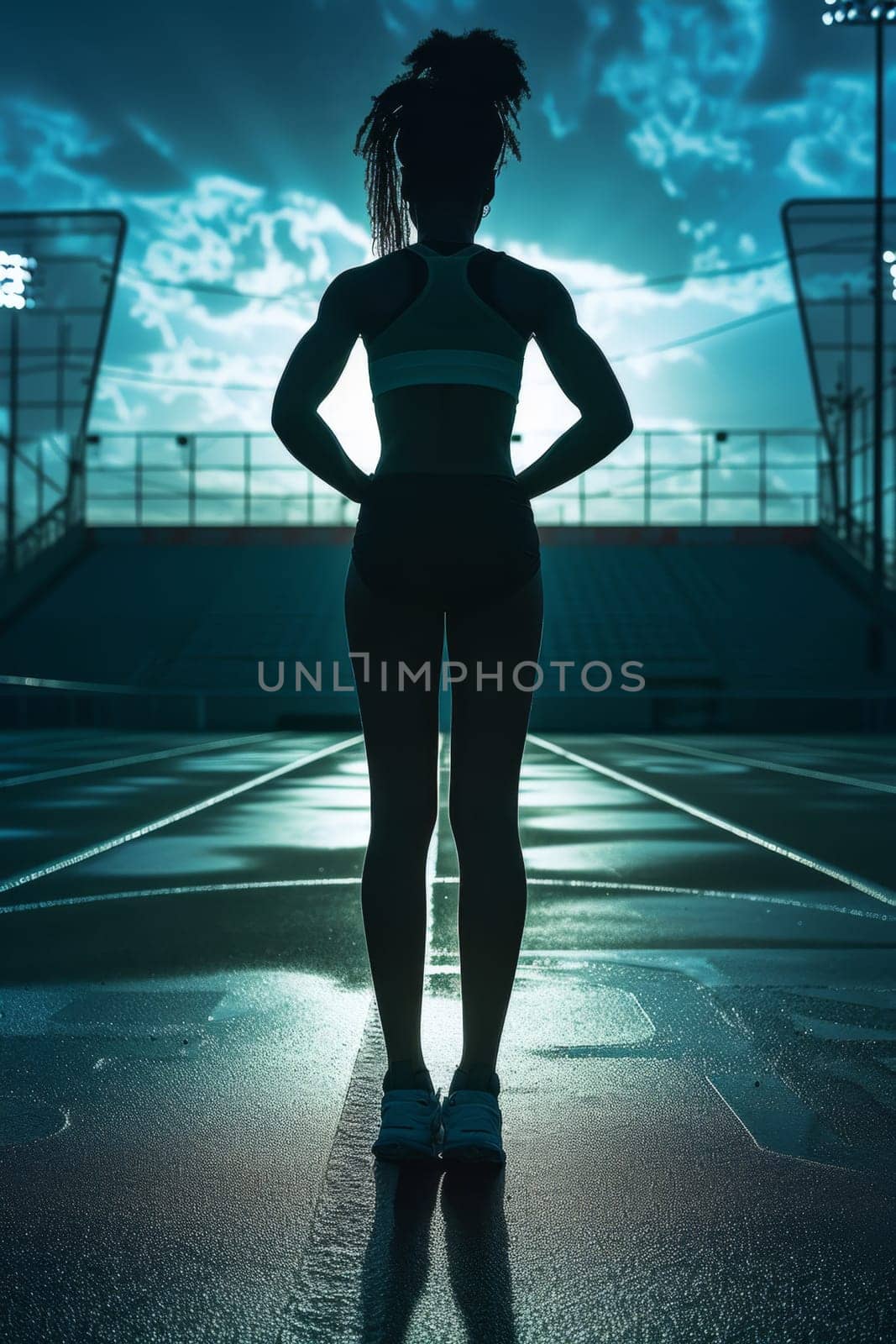 Portrait of a young athletic girl on the street. A girl in sports clothes.