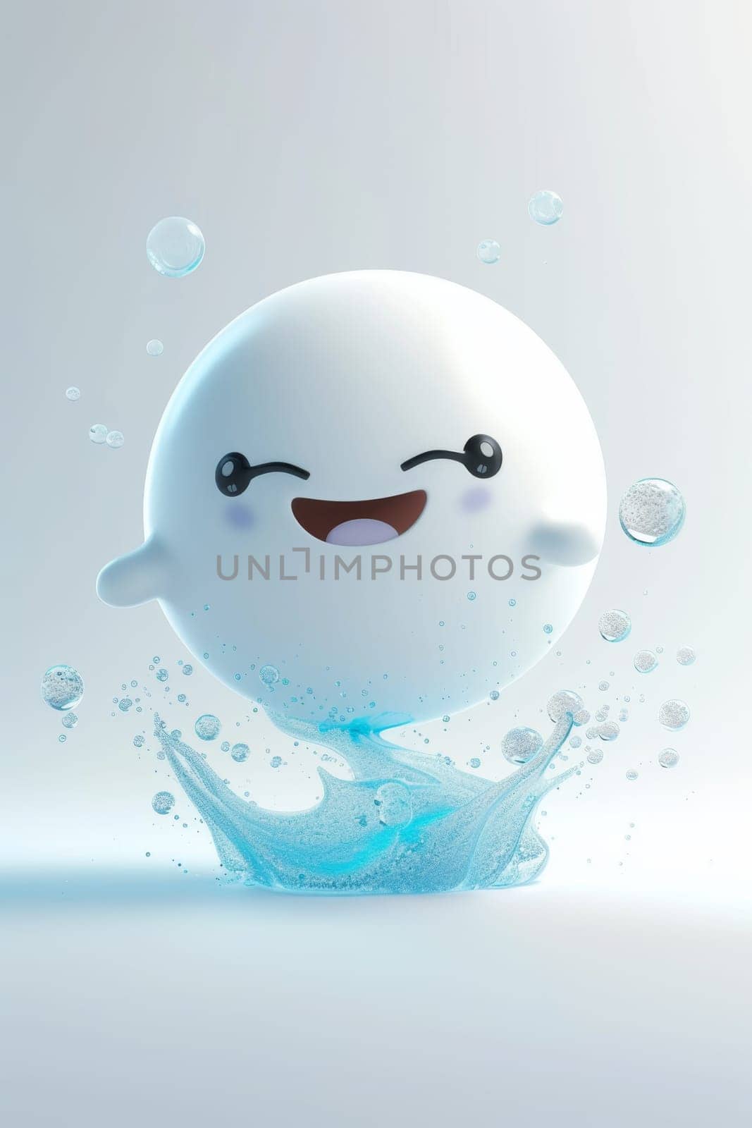 a lucky charm in the form of a soap bubble on a white background. 3d illustration.