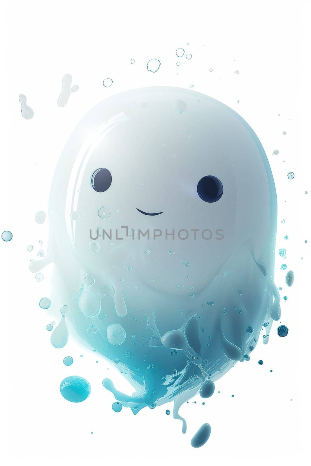 a lucky charm in the form of a soap bubble on a white background. 3d illustration.