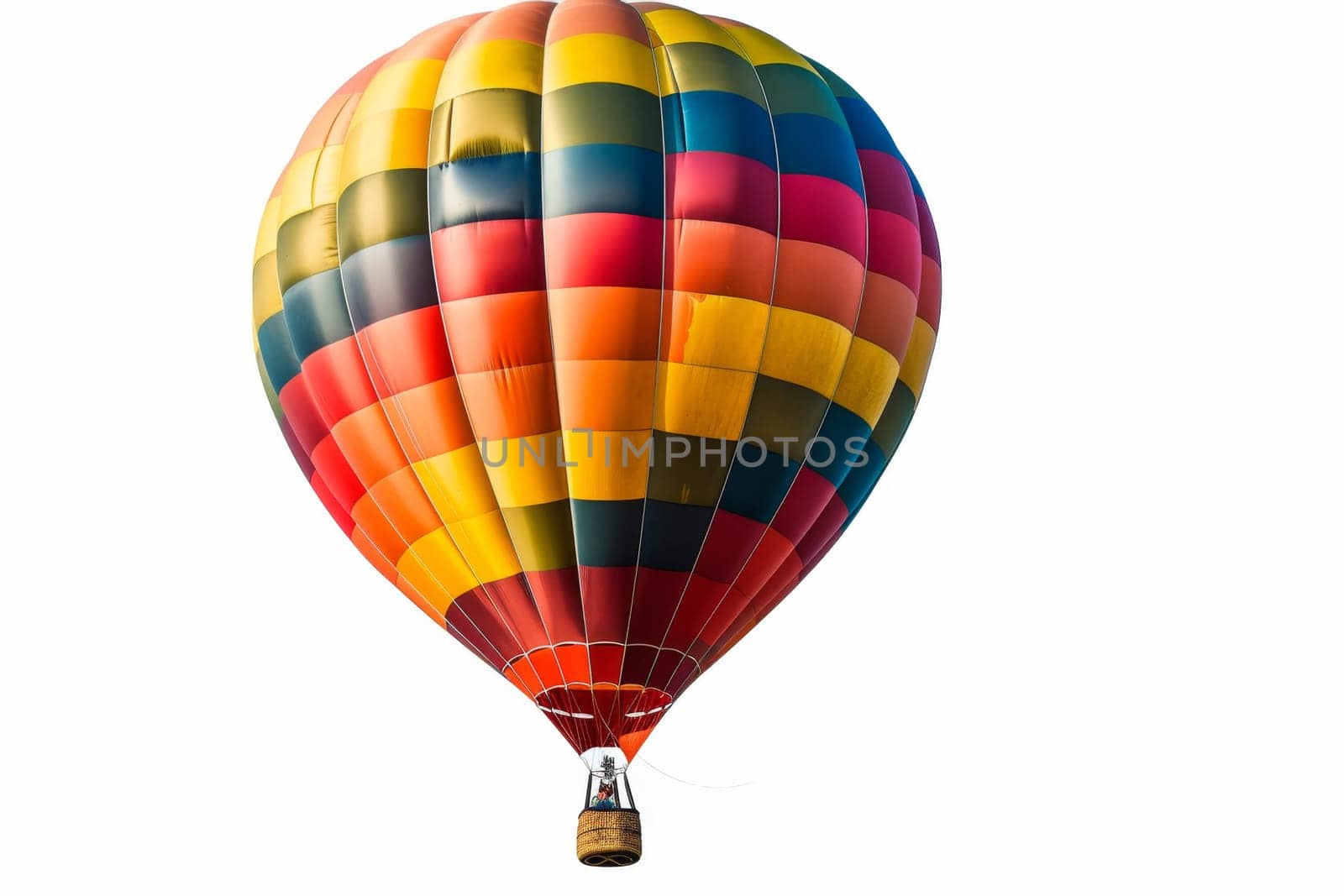 Multicolored rainbow balloon isolated on a white background.