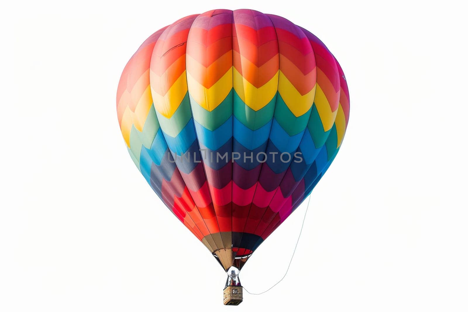 Multicolored rainbow balloon isolated on a white background.