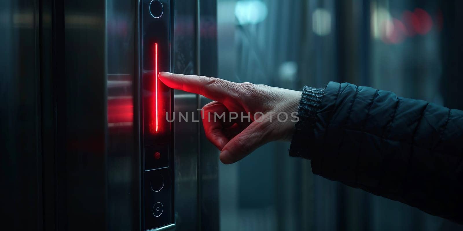 inputing passwords on an electronic door lock. High quality photo