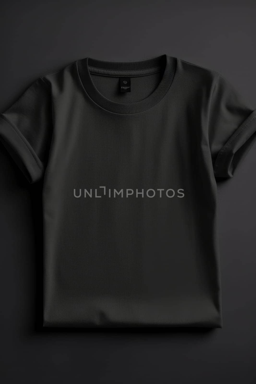 A mock-up of an empty black T-shirt with accessories on the table. lifestyle concept.