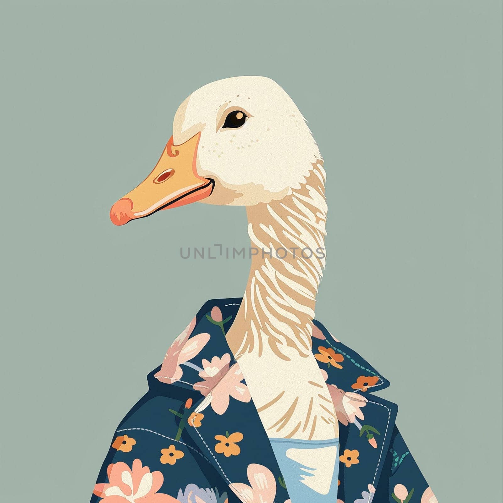 Anthropomorphic cool goose.Kawaii aesthetic, cottage-punk style, eccentric and candid, funny by NeuroSky