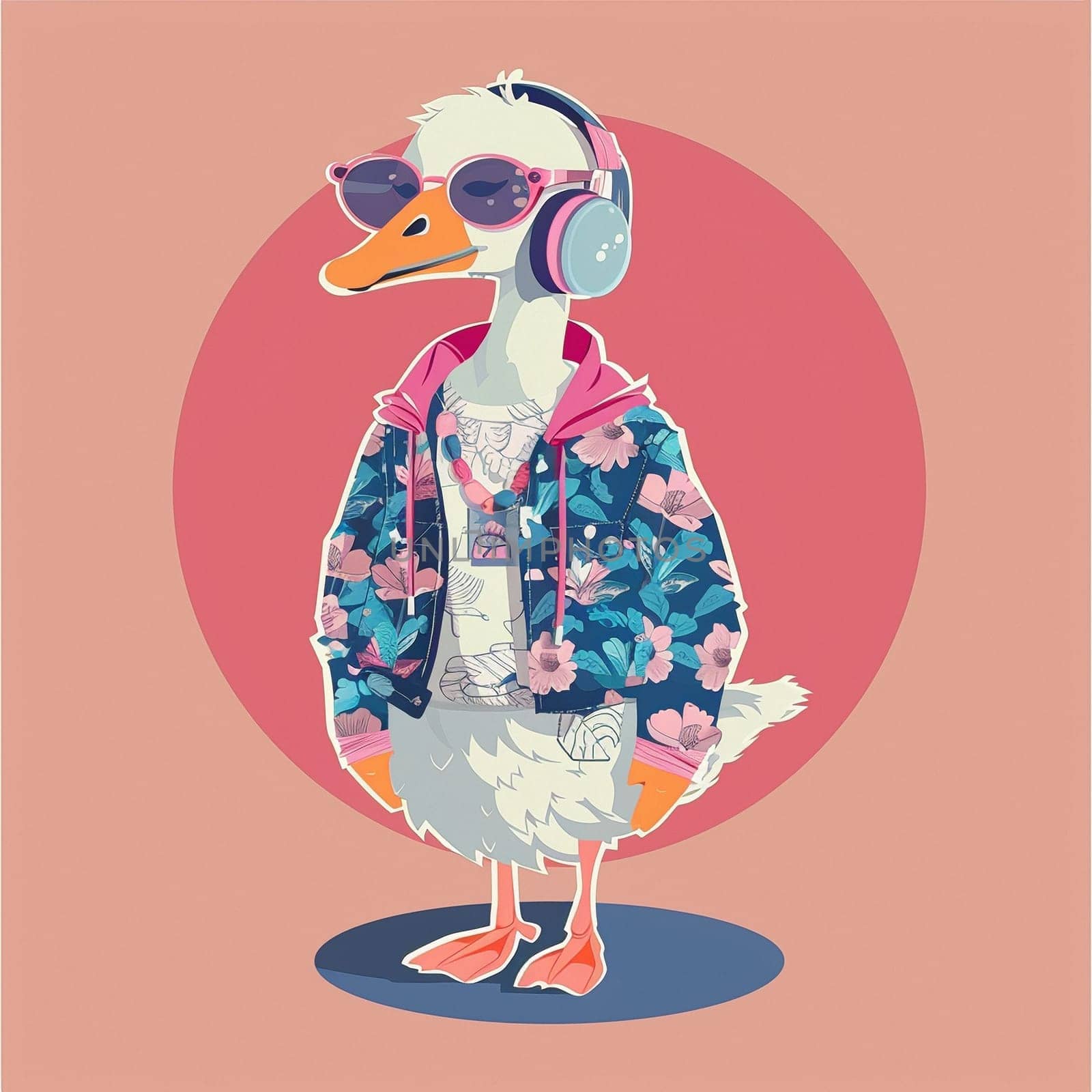 Anthropomorphic cool goose.Kawaii aesthetic, cottage-punk style, eccentric and candid, funny by NeuroSky