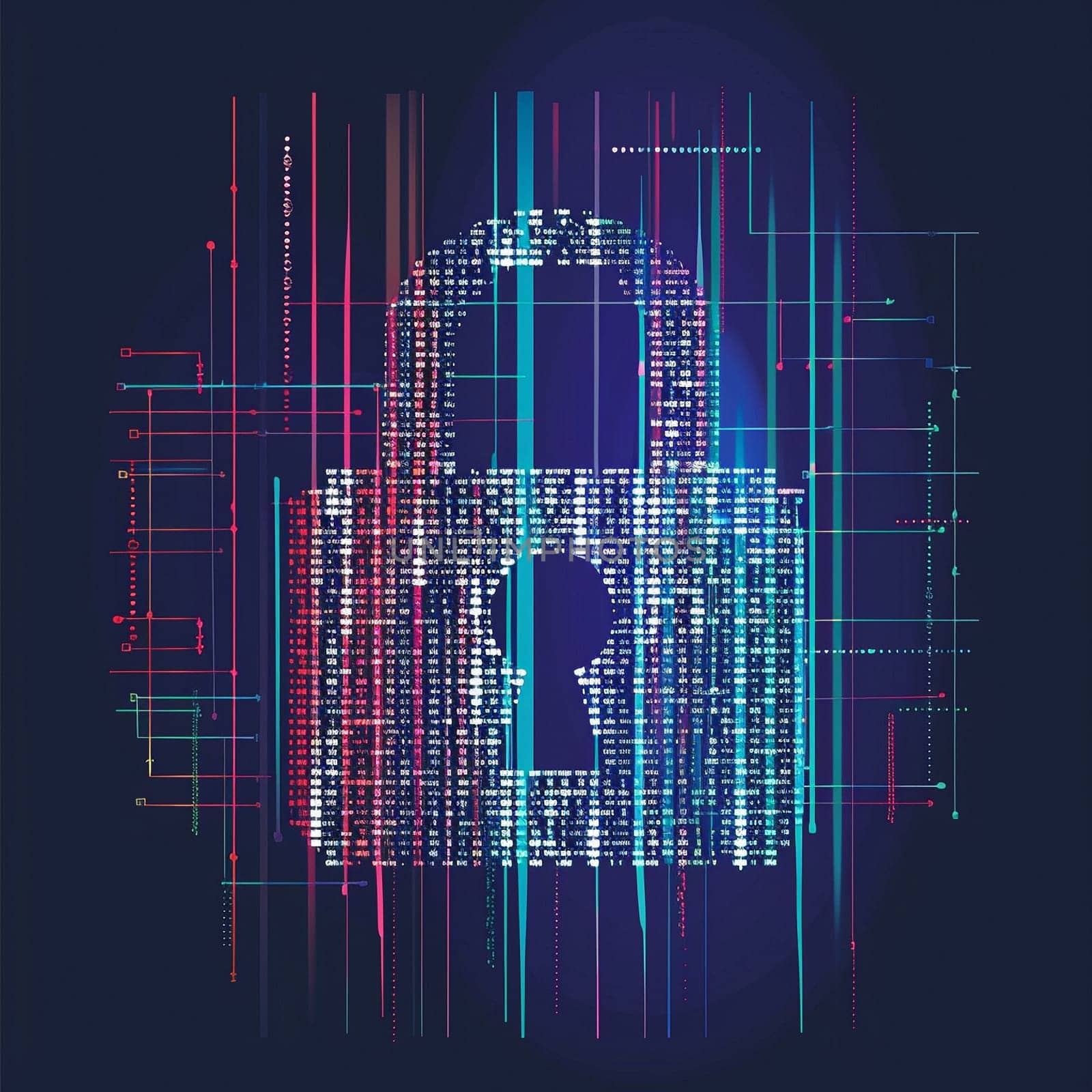 Cyber security document cover graphic for government. High quality illustration