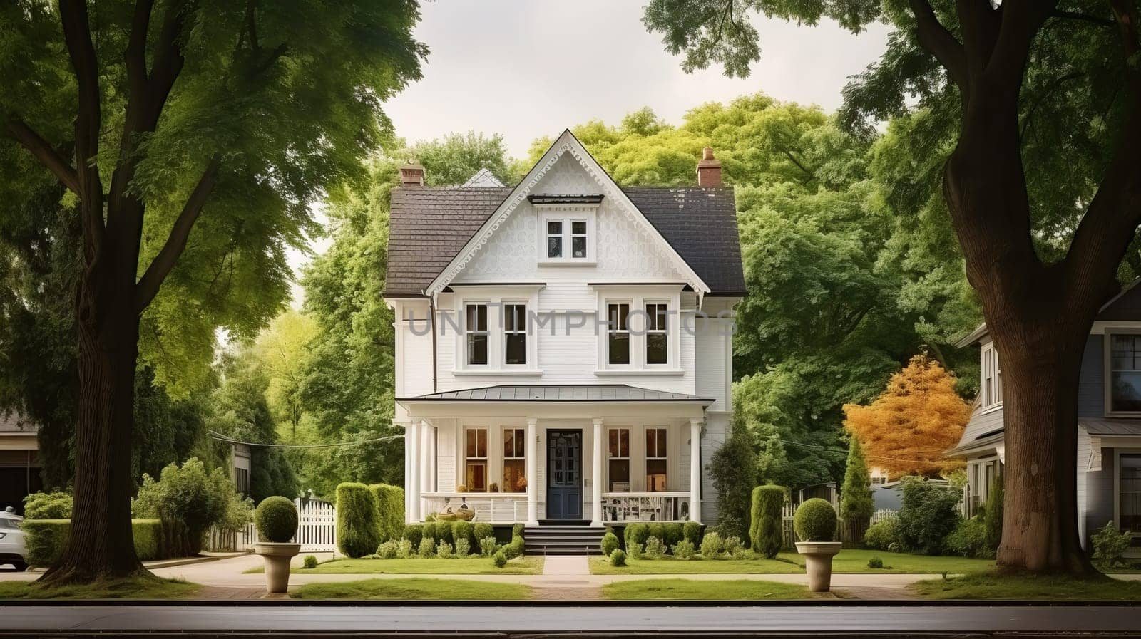 Cozy white german house.