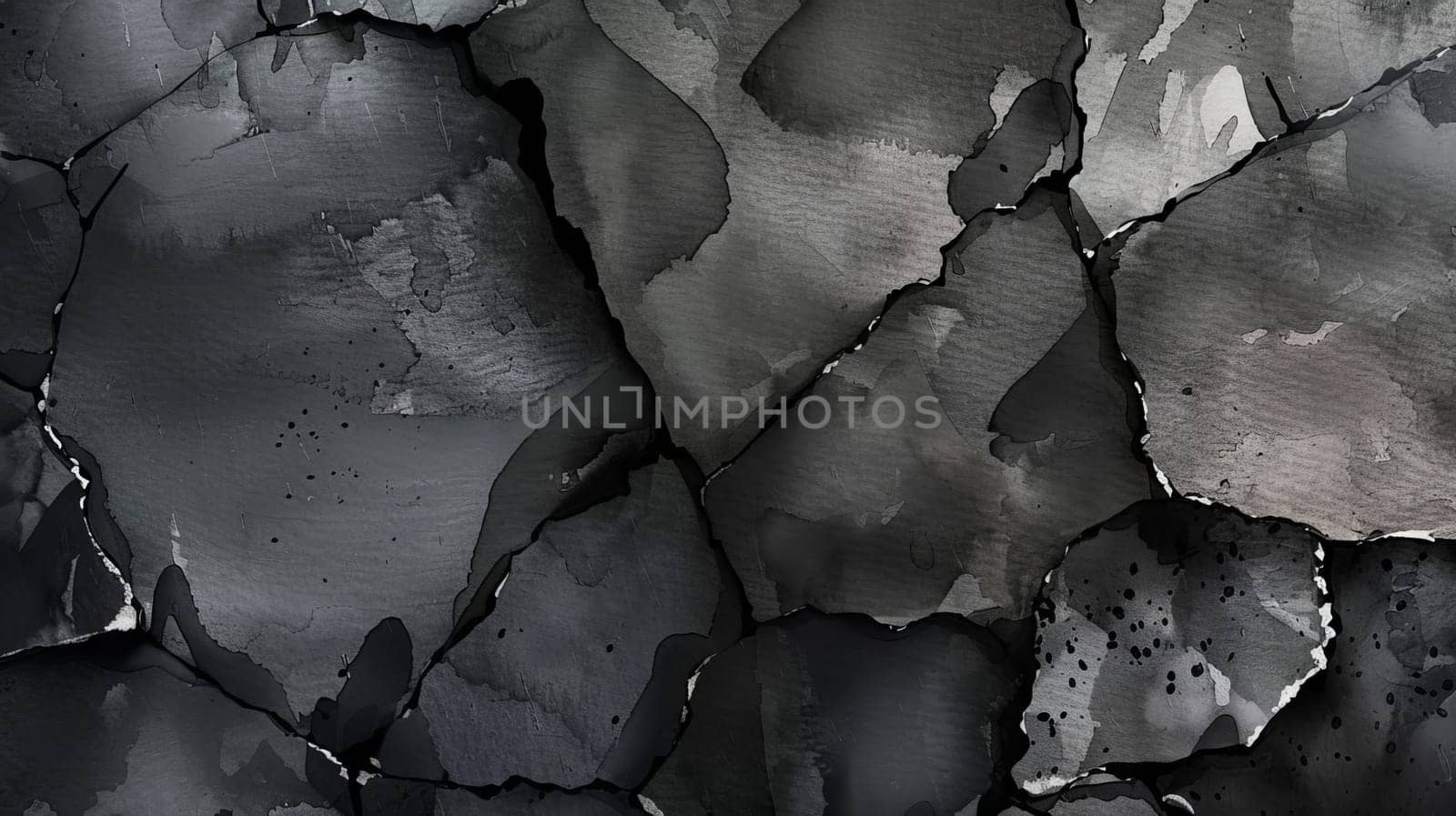 Rock wall art design illustration with abstract black watercolor texture. by Andrei_01