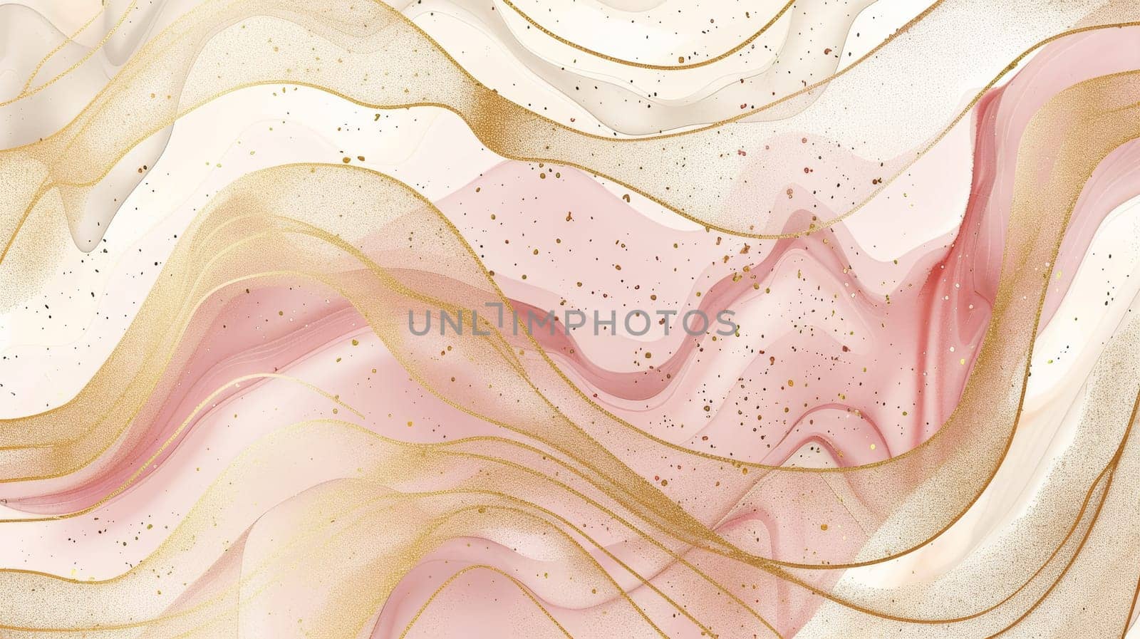 Modern rock wallpaper with line art, gold texture. Minimalistic hand painted illustration with watercolor stain texture for home decor, background, or interior. by Andrei_01