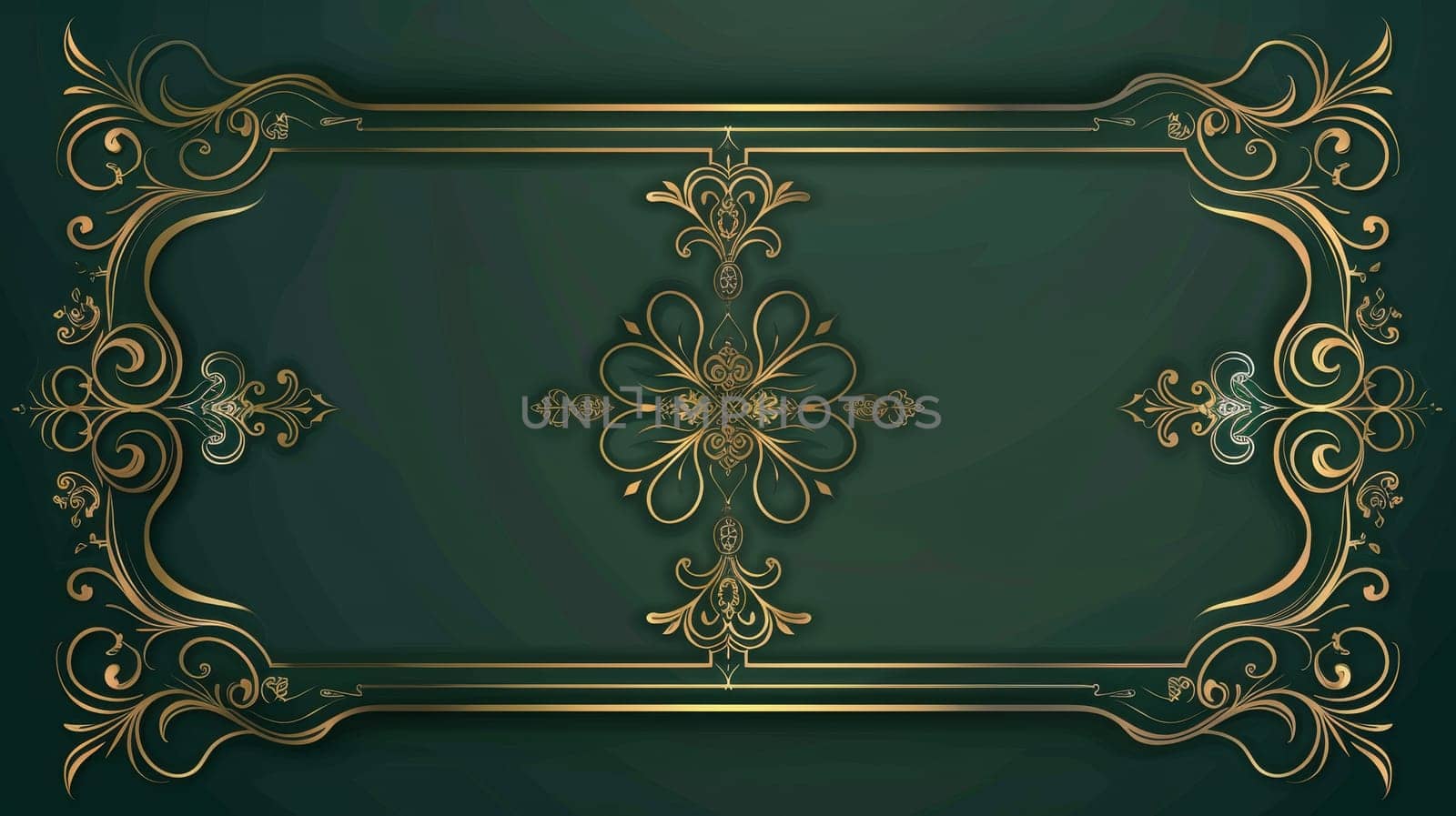 Art nouveau classic antique design on dark green background. The best illustration design for galas, grand openings, art deco events.