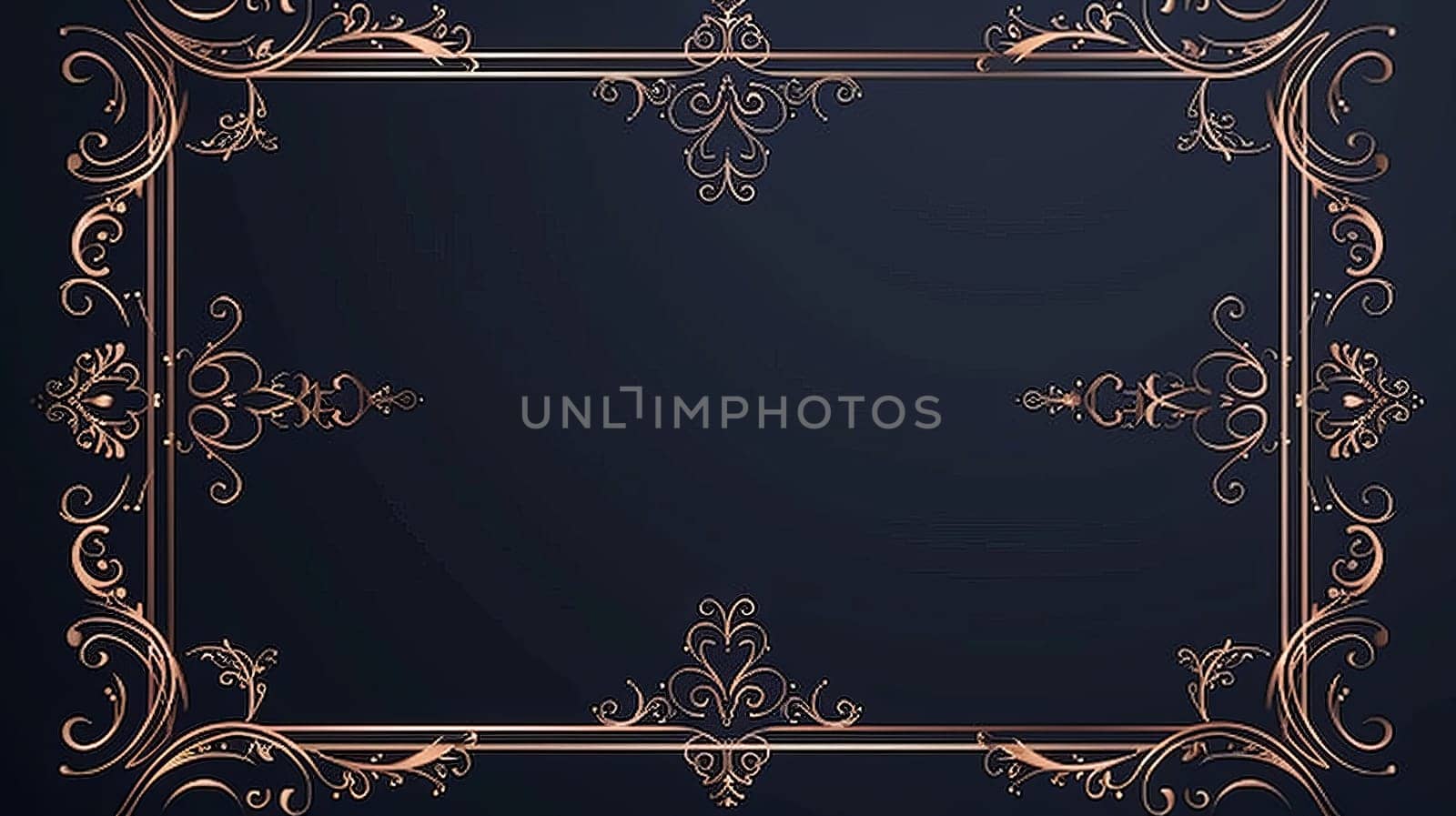 Modern illustration of an elegant art nouveau classic antique design with rose gold lines gradient and frame. Premium design illustration for a gala, grand opening, art deco event, etc.