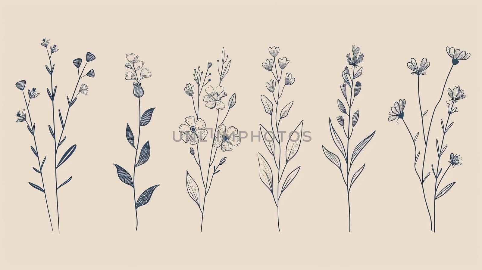 An elegant collection of botanically drawn line art elements. This design is perfect for logos, greeting cards, wedding invitations, and decor.