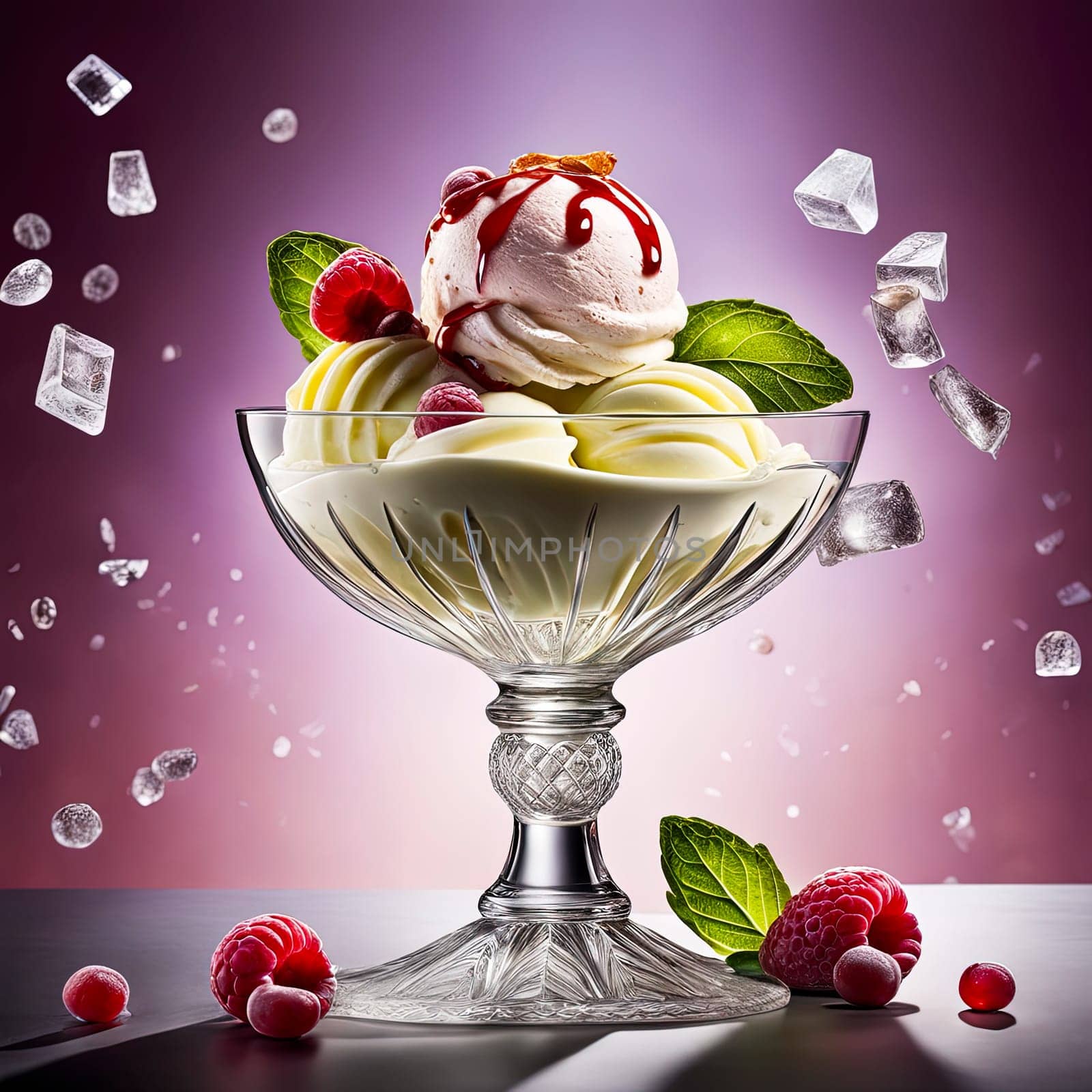 delicious dessert ice cream. generative ai quality