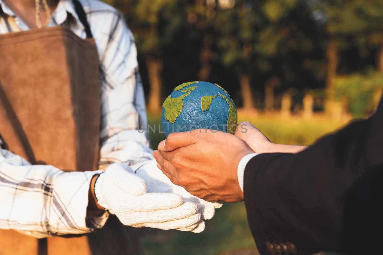 Eco-business company empower farmer with eco-friendly farming practice and clean agricultural technology. Cultivate sustainable future and holding Earth globe symbolize commitment to environment.Gyre