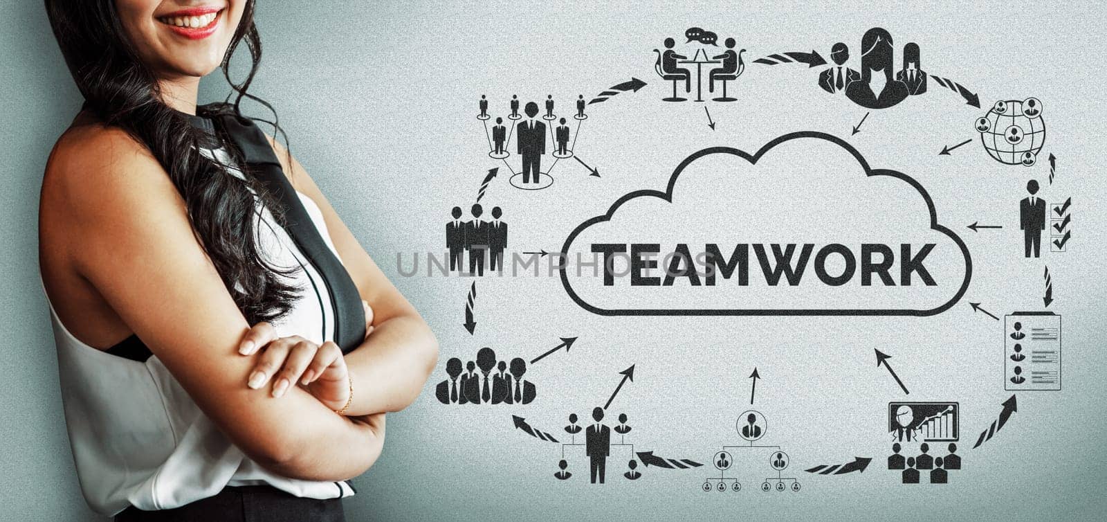 Teamwork and Business Human Resources Concept uds by biancoblue