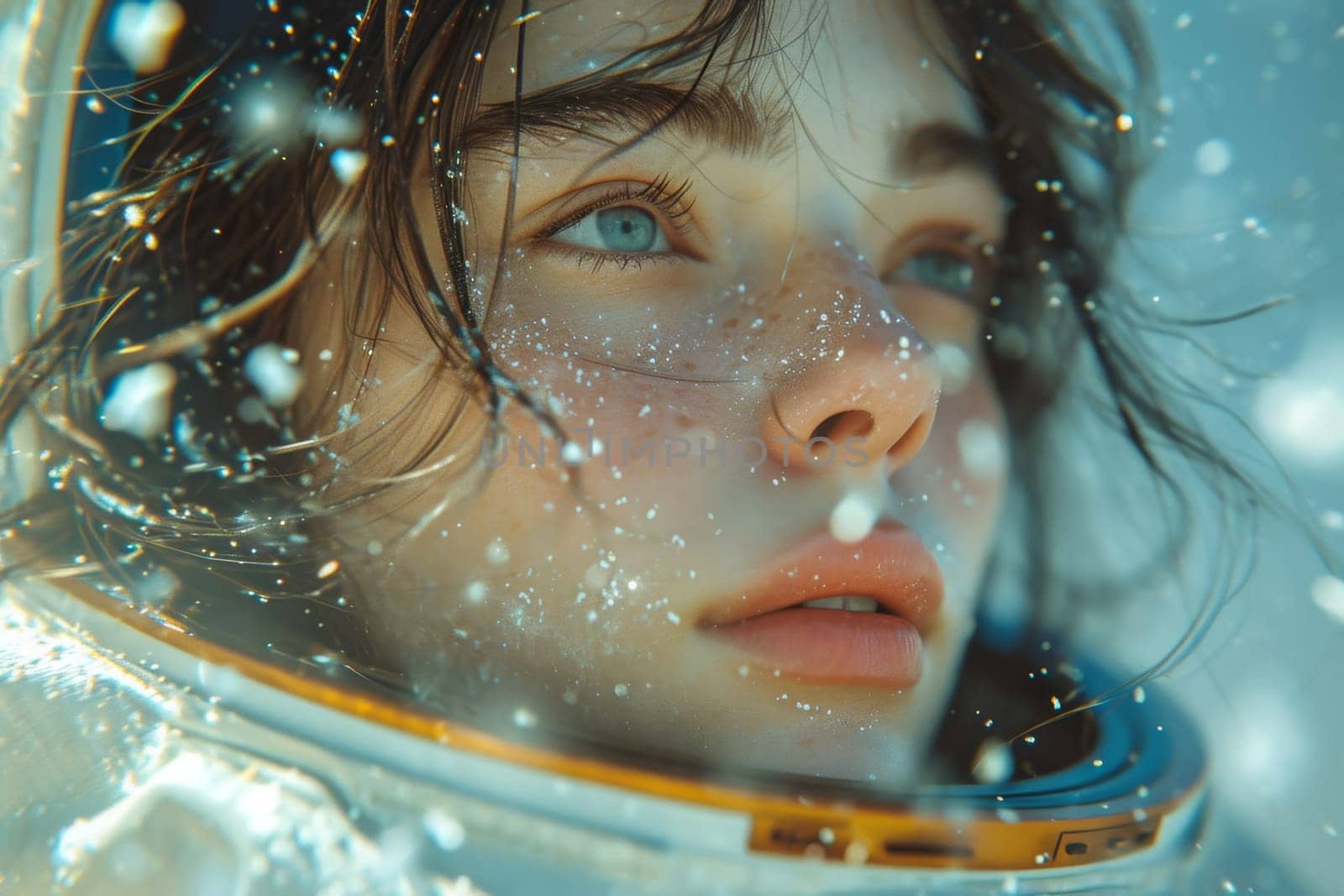 Portrait of a female astronaut. The concept of space flights by Lobachad